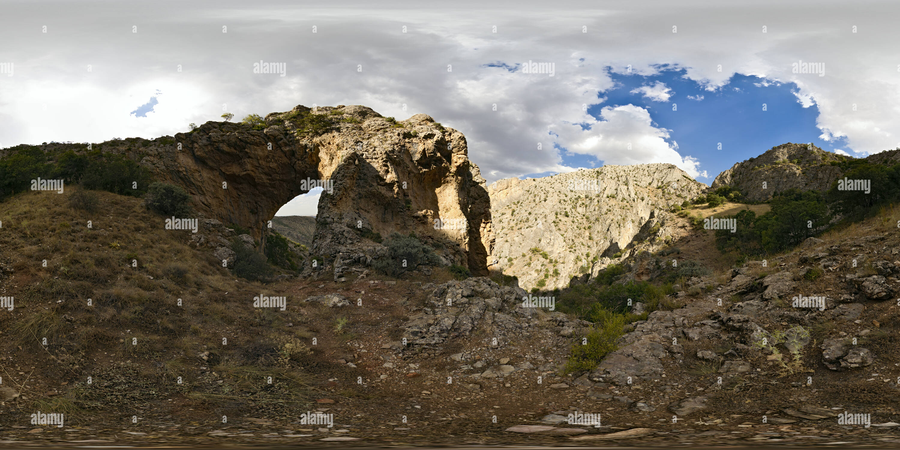 360° view of Natural Rock Bridge, Turkey Alamy