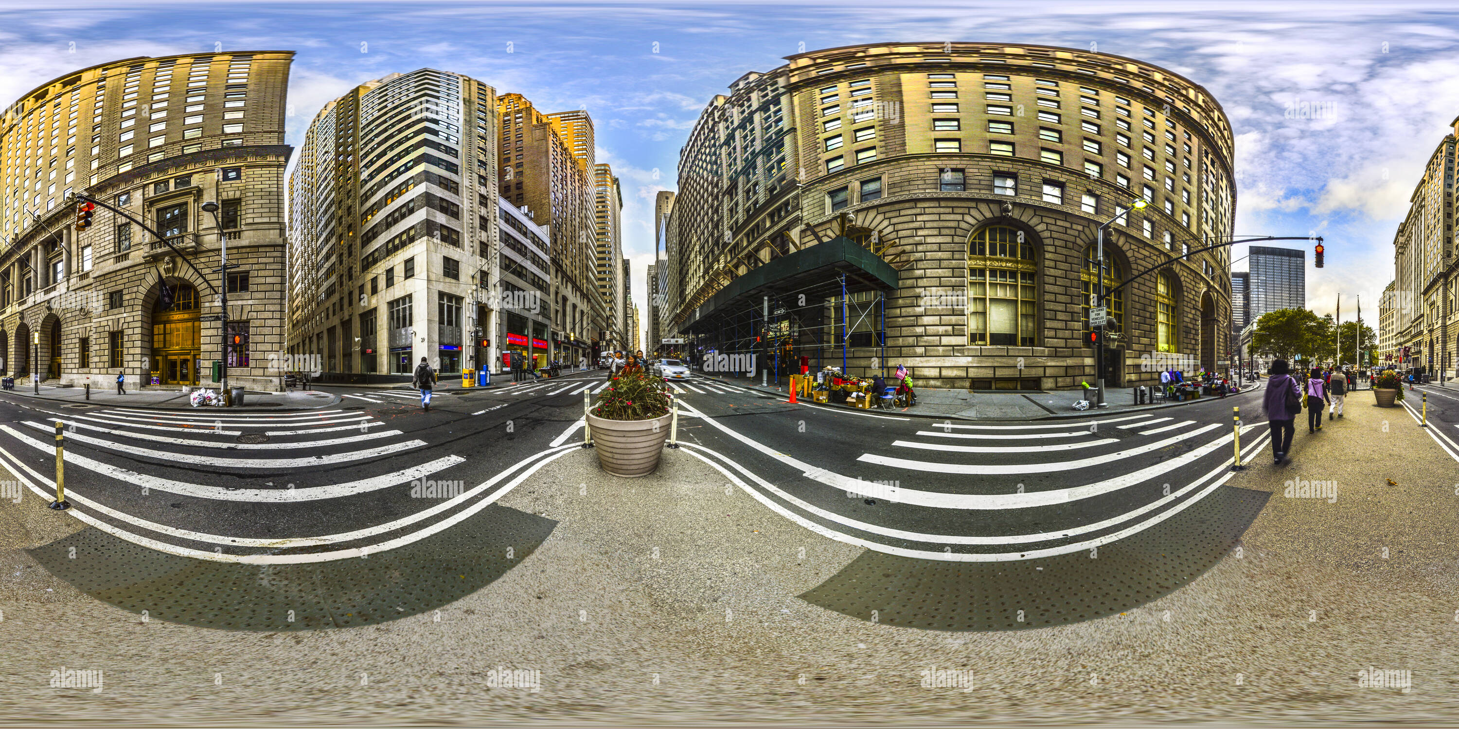 360 View Of Wall Street New York United States Streetscape Near The   Wall Street New York United Statesstreetscape Near The Wall Street Bull Statue PMT5Y7 