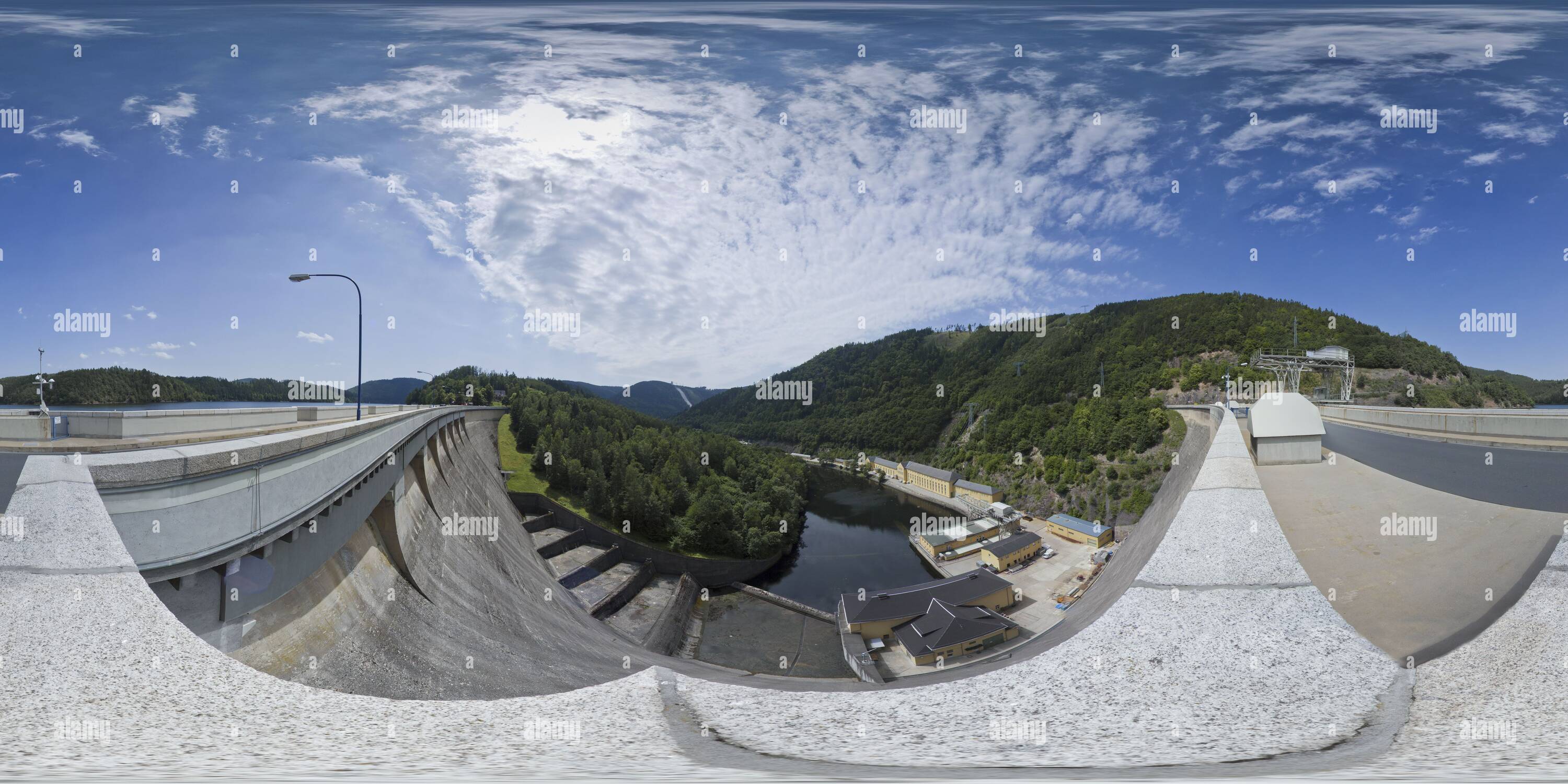360 degree panoramic view of Saalfeld Hohenwarte Dam
