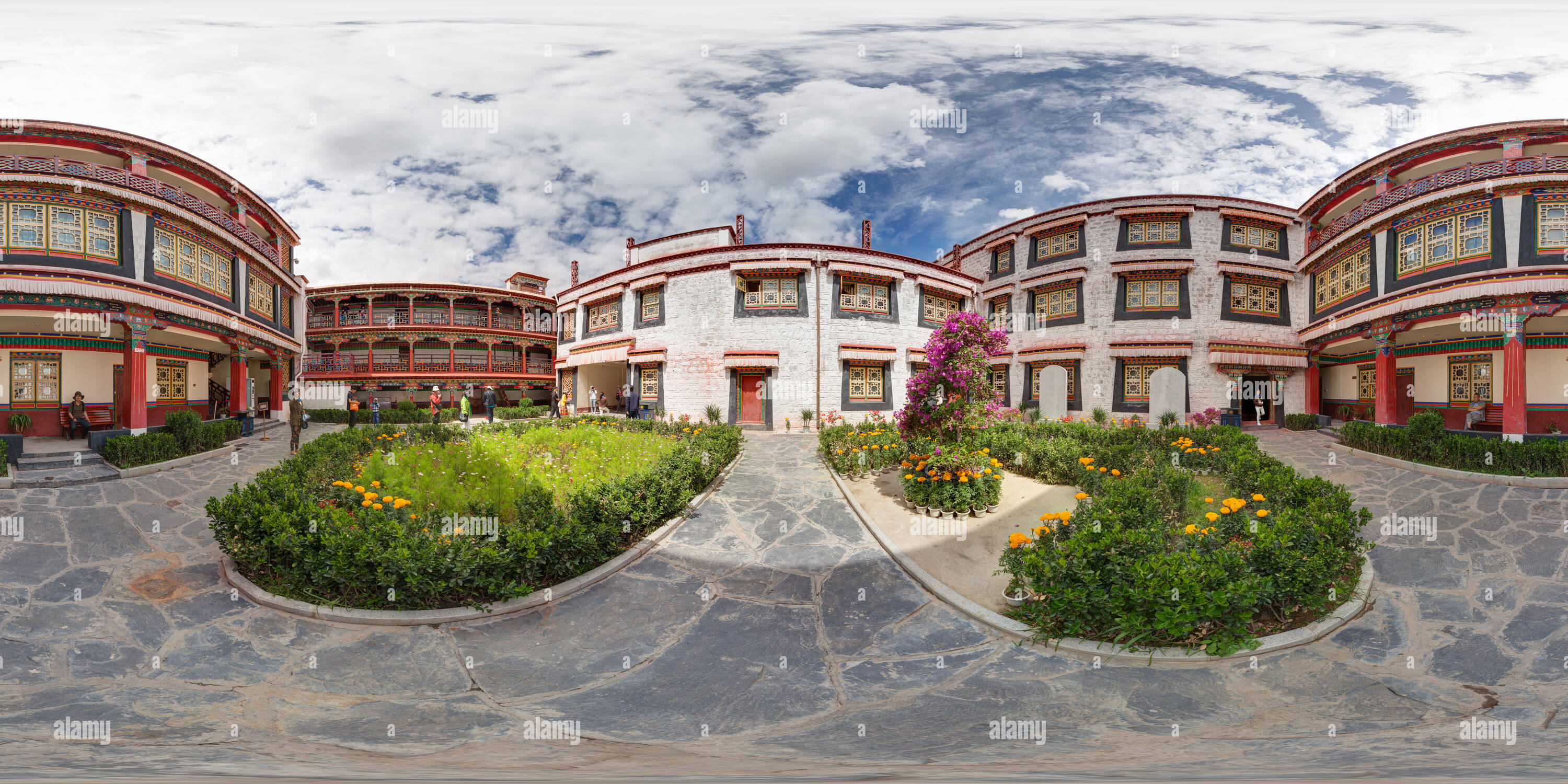 360 degree panoramic view of Lhasa - the former site of the Qing government bureaucratic Amban gallery -16-2014