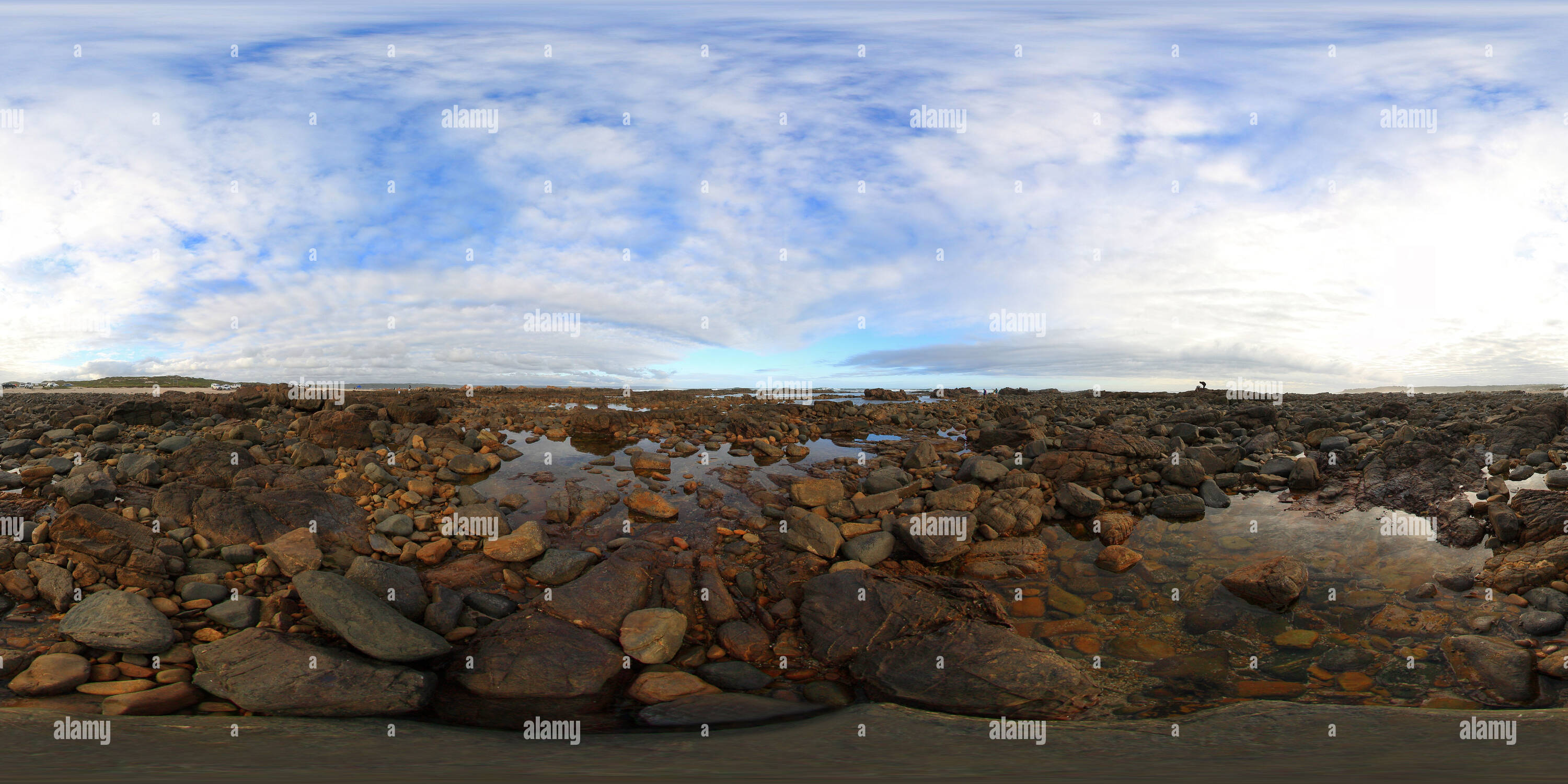 360 degree panoramic view of Stilbaai Skulpiesbaai Standing On Rocks