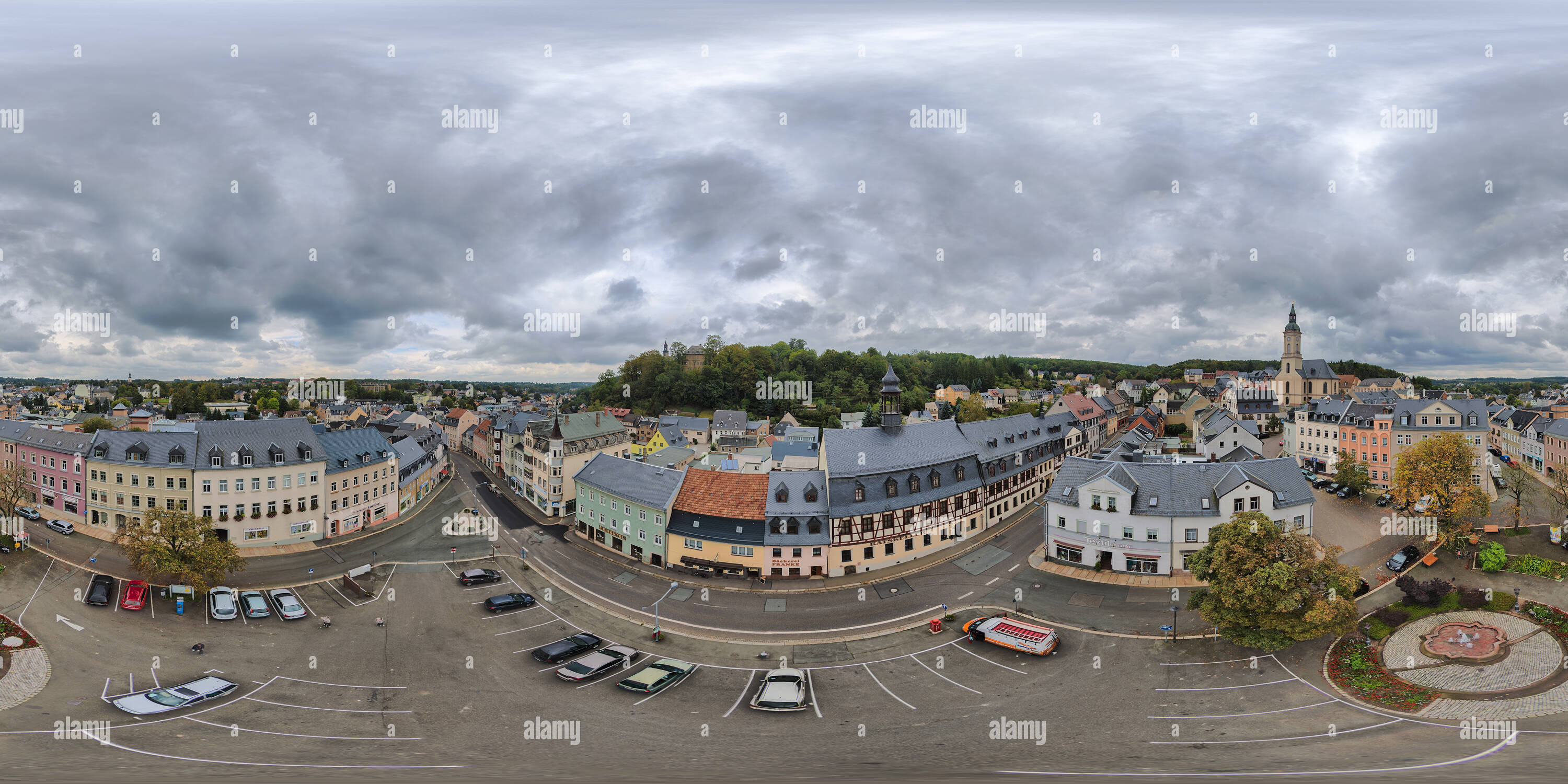 360 degree panoramic view of Lichtenstein/ Sa. - Altmarkt