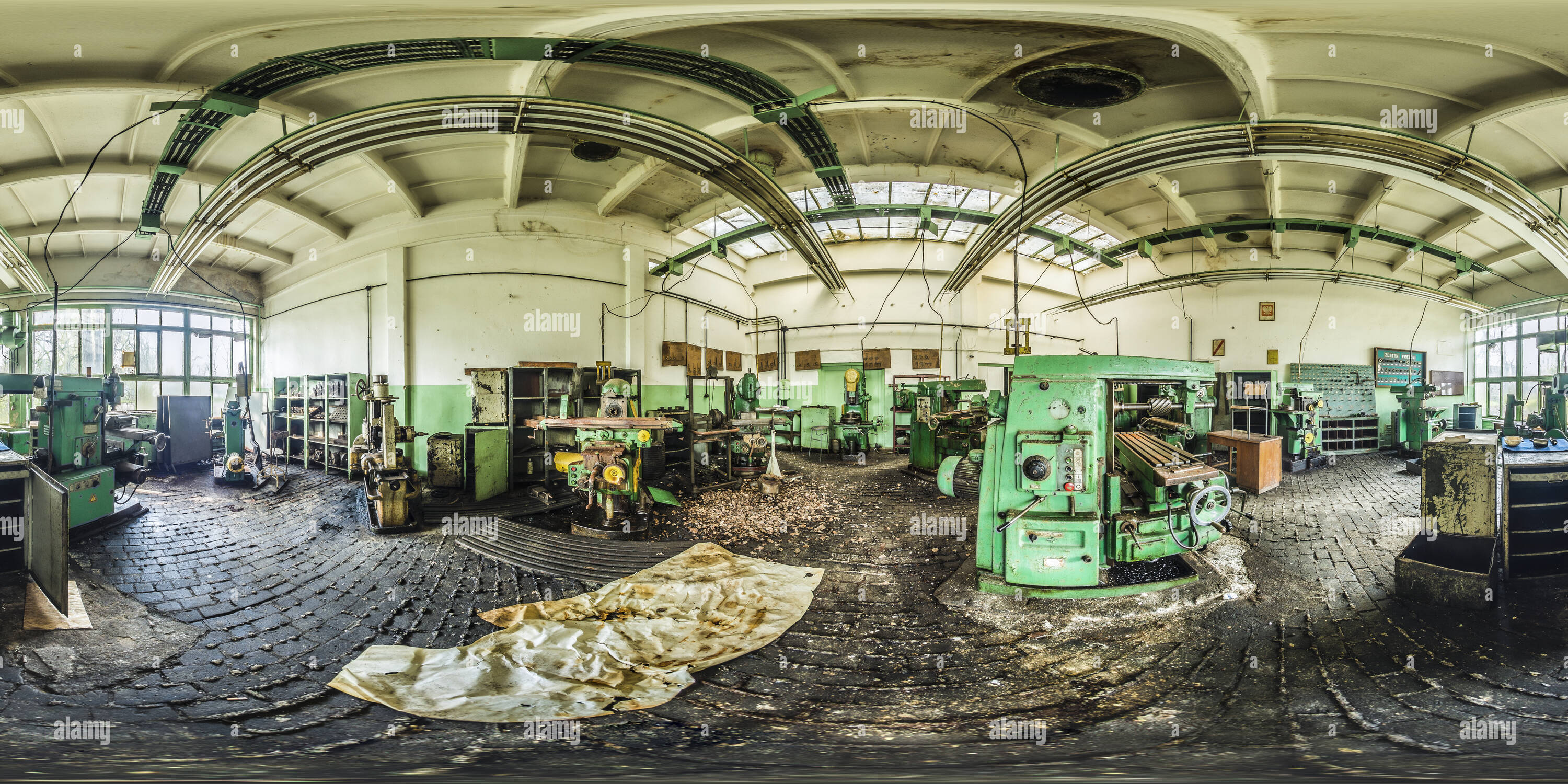 360° view of Abandoned school Alamy