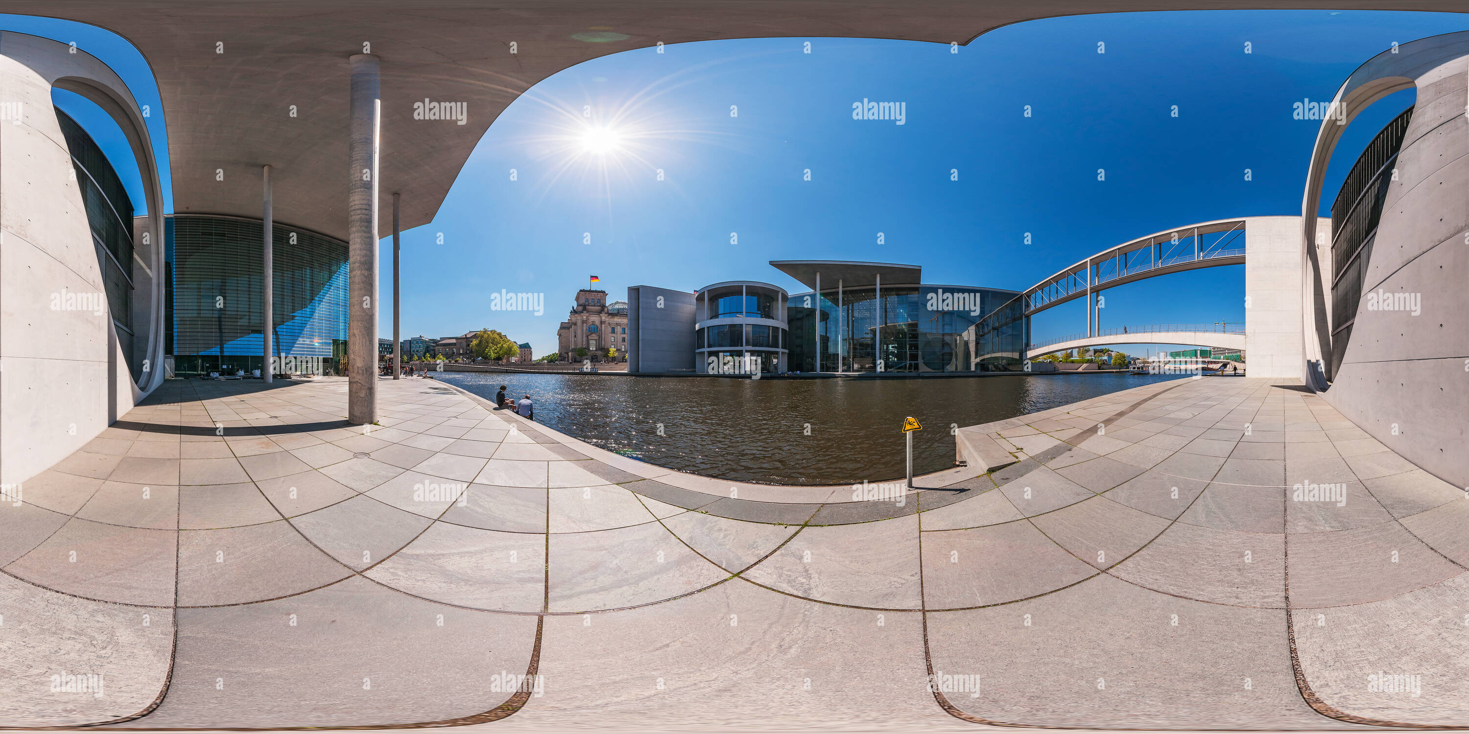 360 degree panoramic view of Berlin - Spree at the Marie-Elisabeth-Lueders-building