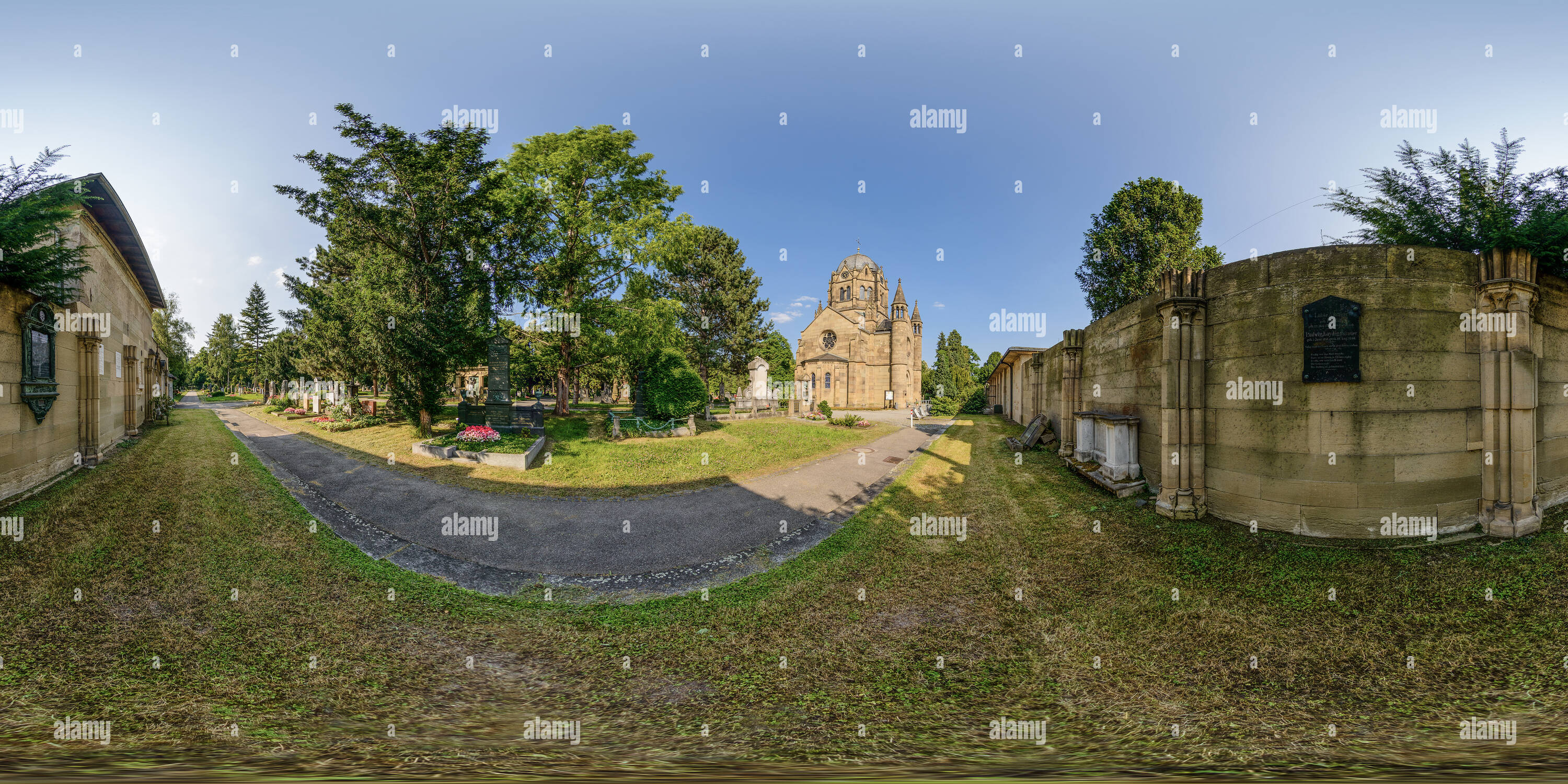 360 degree panoramic view of Stuttgart - Russisch-Orthodoxe Kirche im Pragfriedhof