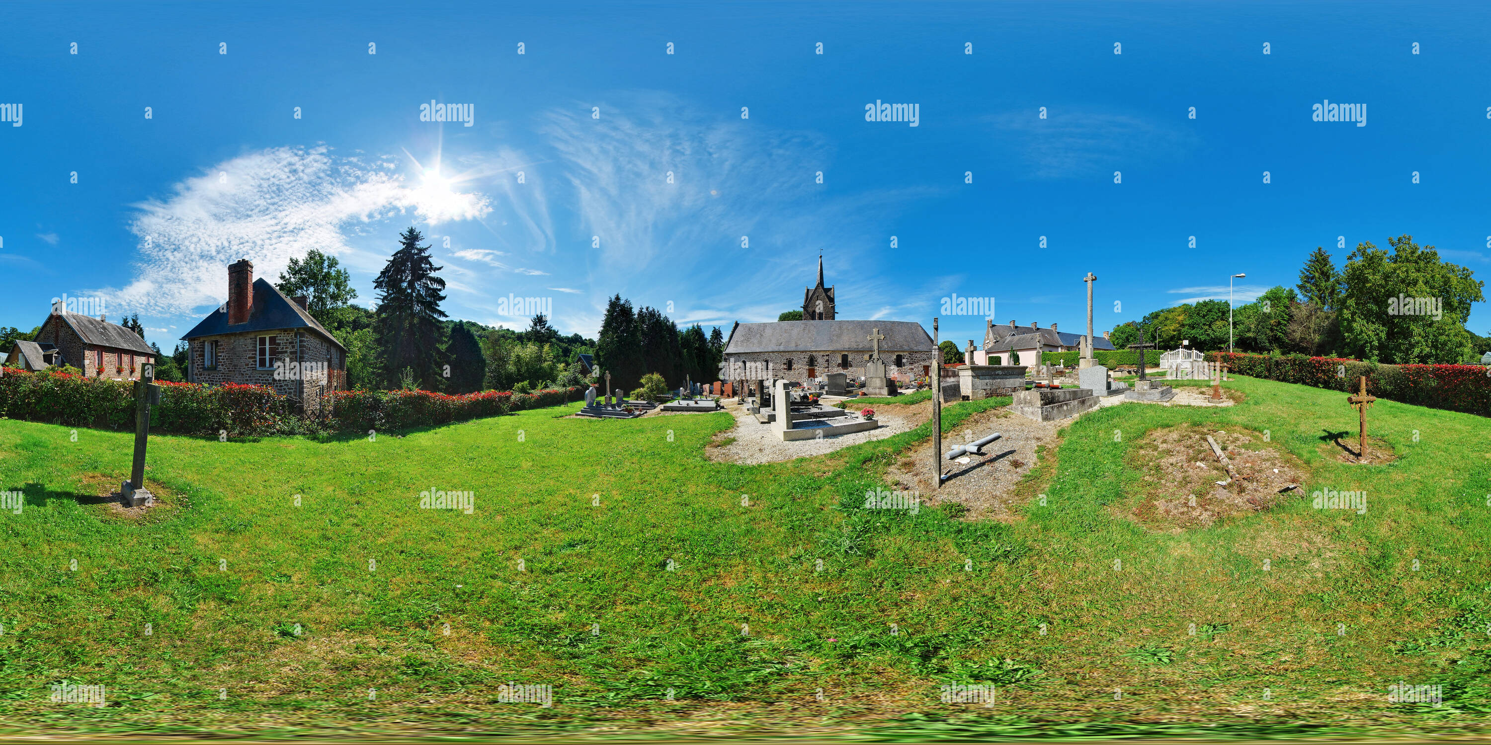 360° view of Eglise et cimetière de La Baleine - France - Alamy