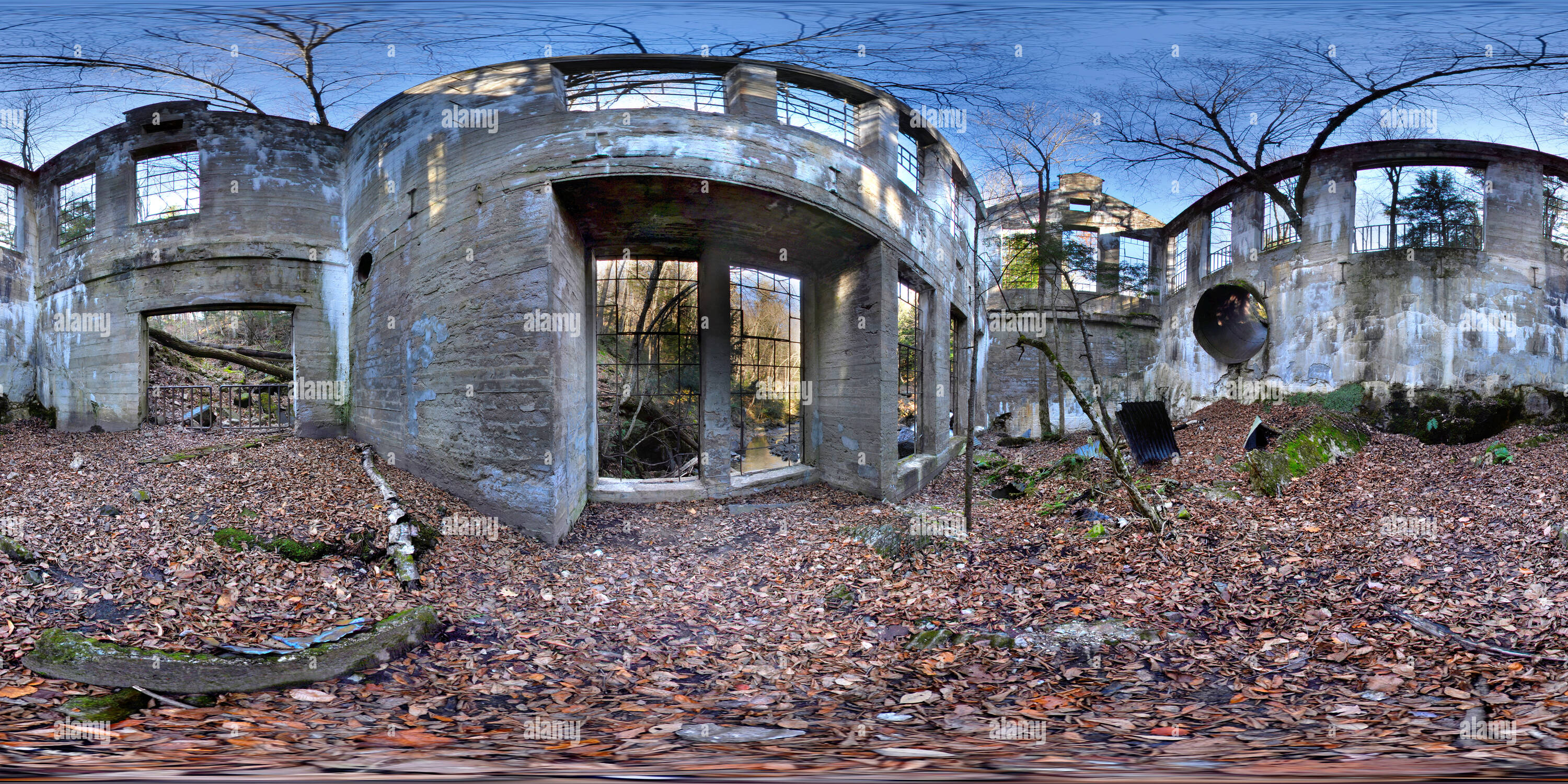 360 degree panoramic view of Abandoned Carbide Mill, Lac Meech, Quebec