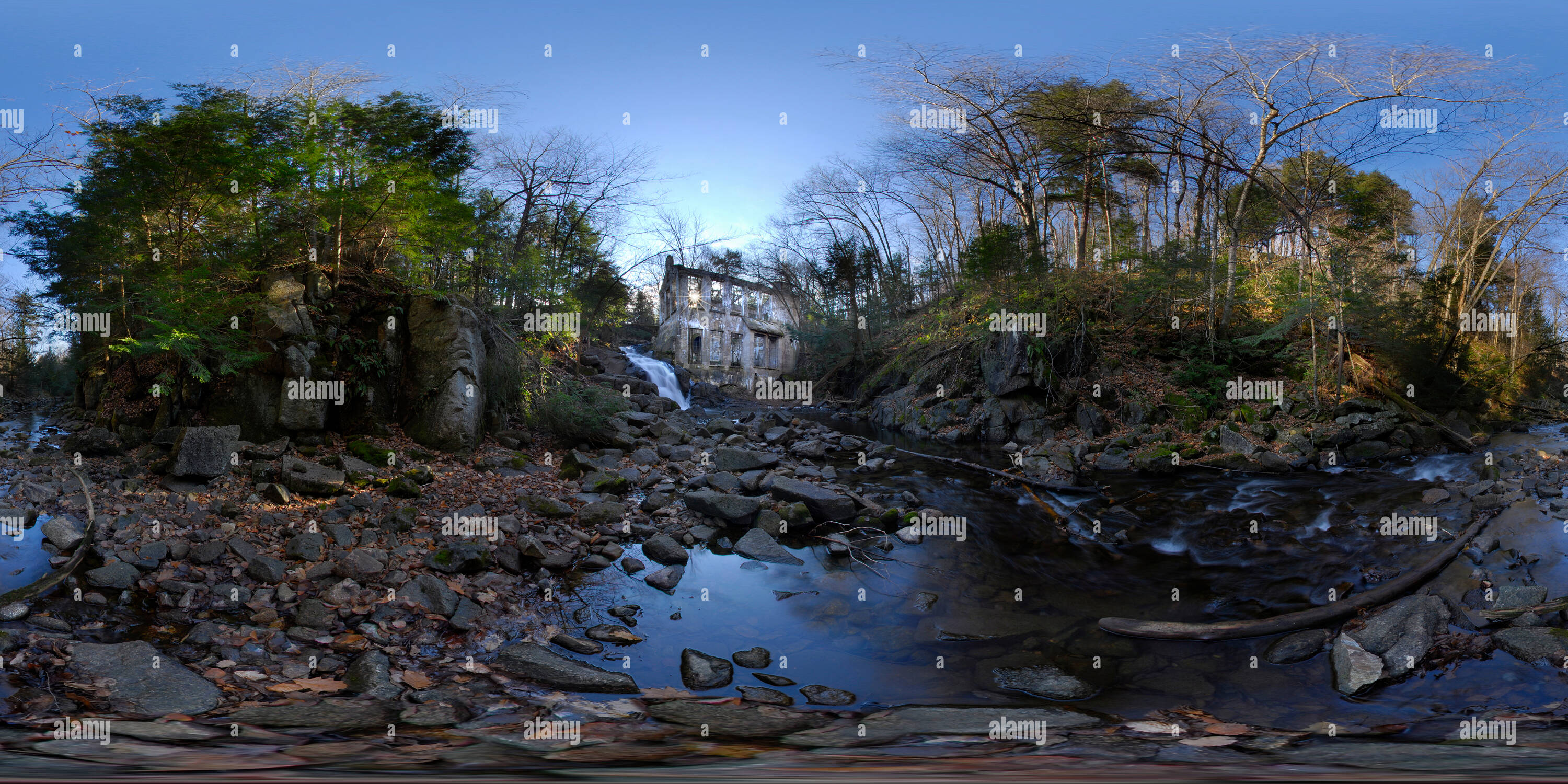 360 degree panoramic view of Abandoned Carbide Mill, Lac Meech, Quebec
