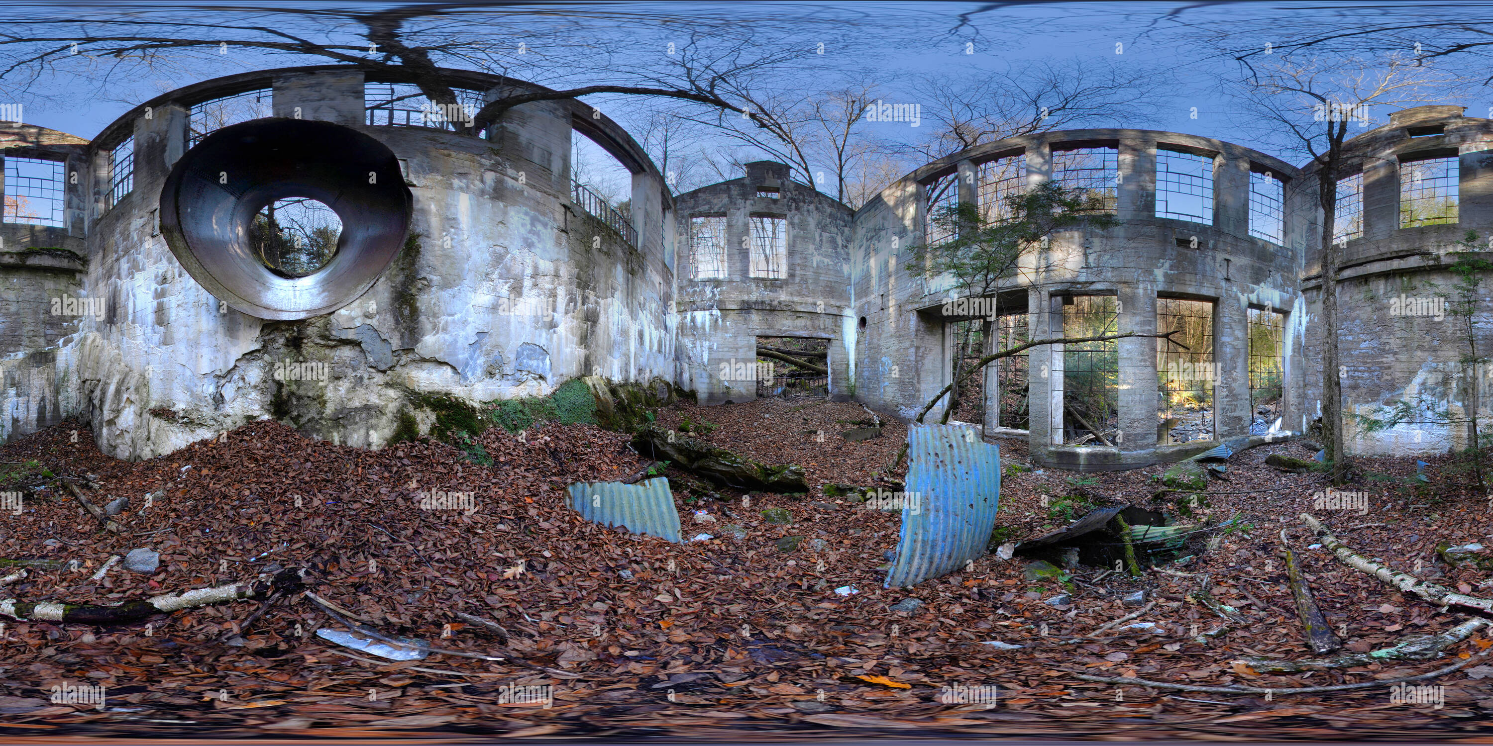 360 degree panoramic view of Abandoned Carbide Mill, Lac Meech, Quebec