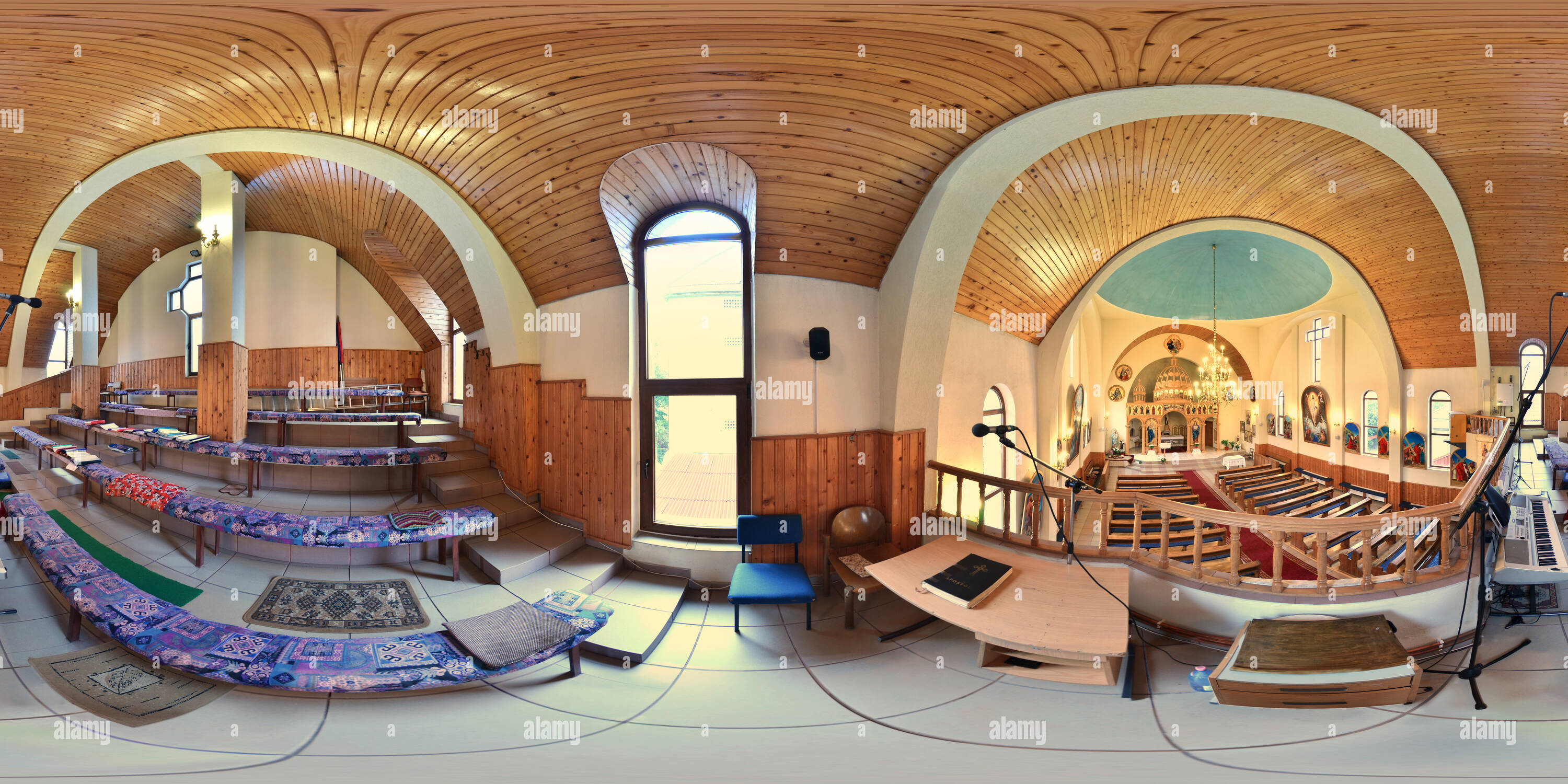 360° view of „Annunciation” Church, balcony view, Baia Mare, Romania