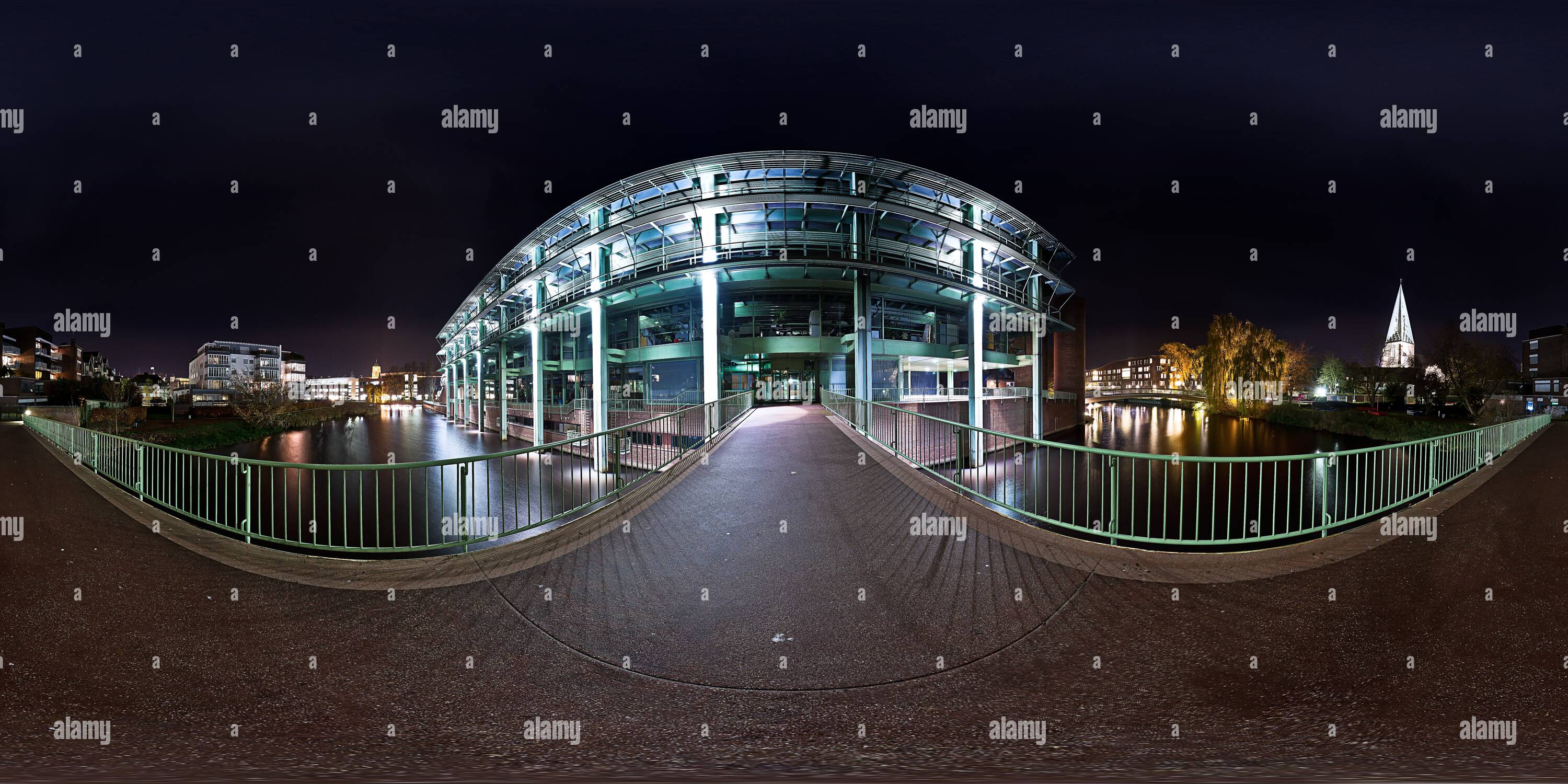 360° view of Neues Rathaus Bocholt Nachtpanorama Alamy