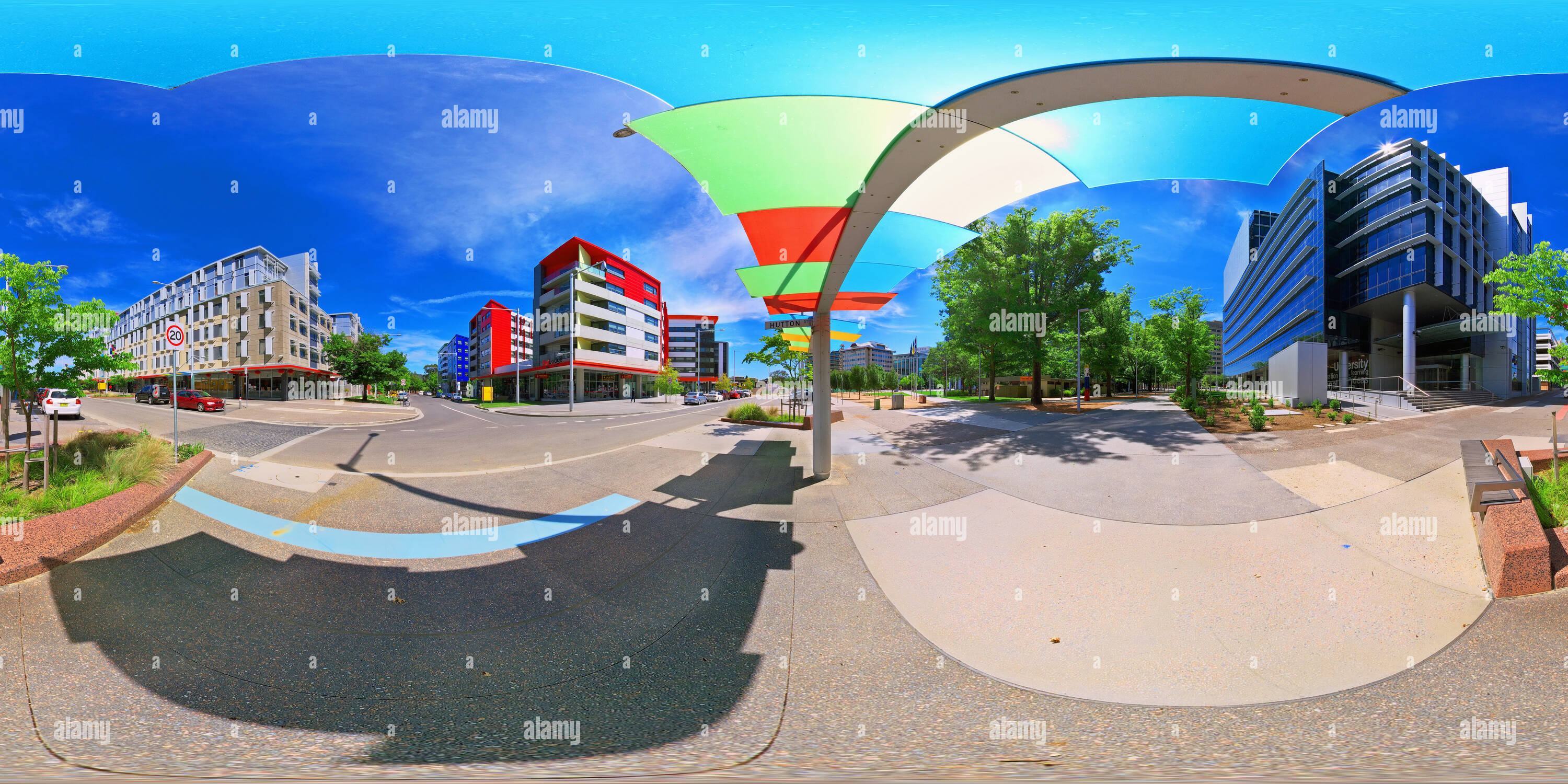 360 degree panoramic view of Canberra - Childers Street Colours