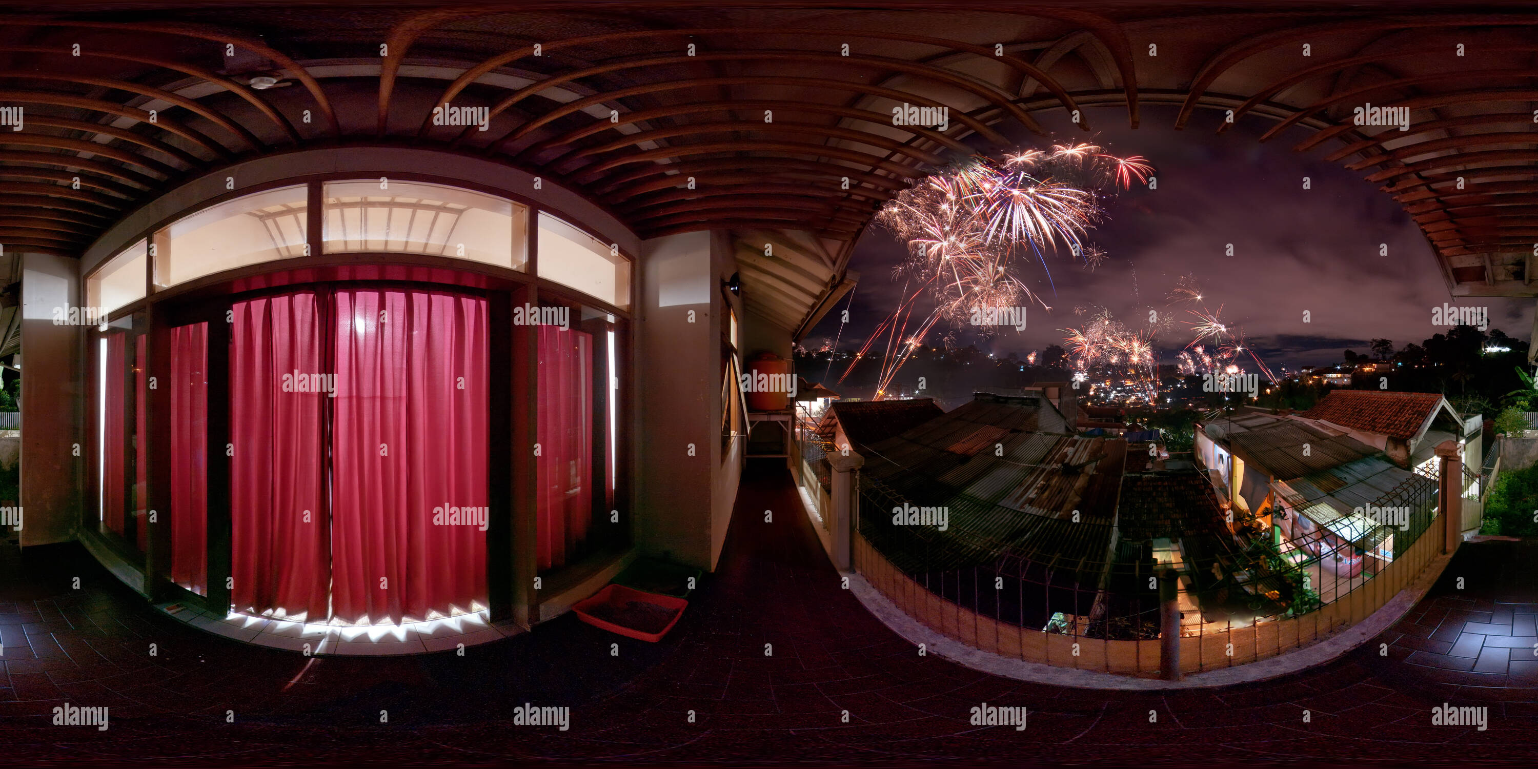 360° view of New Year's Eve, Lembah Dago Bengkok, Bandung - Alamy