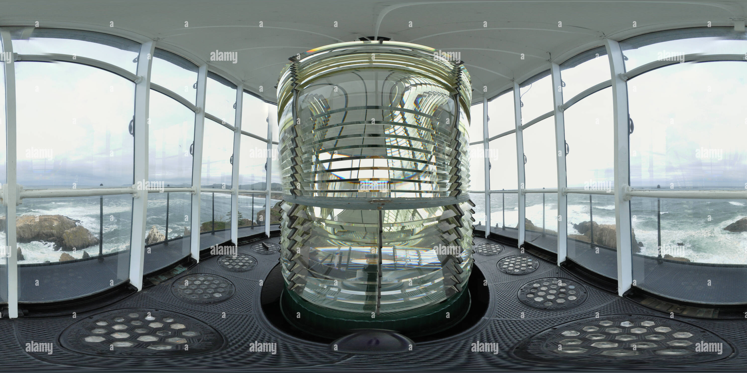 360° view of Yaquina Head Light House light - Alamy