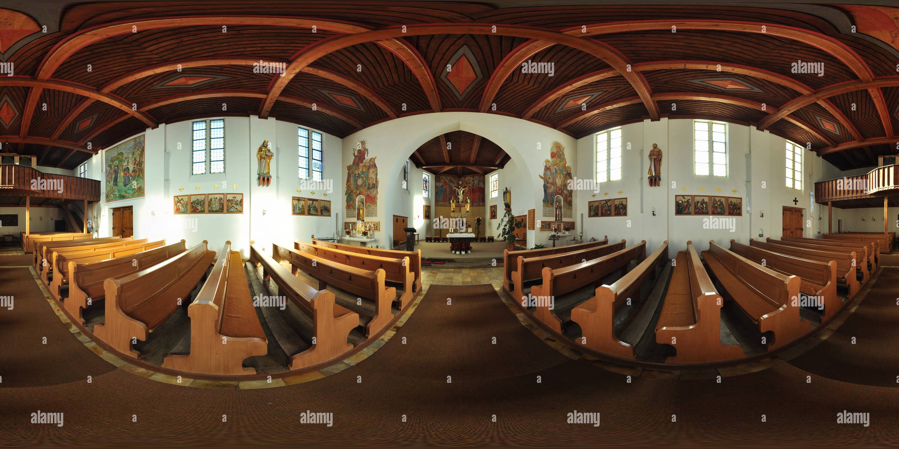 360 degree panoramic view of Schönbrunn am Lusen - Parish Church Interior