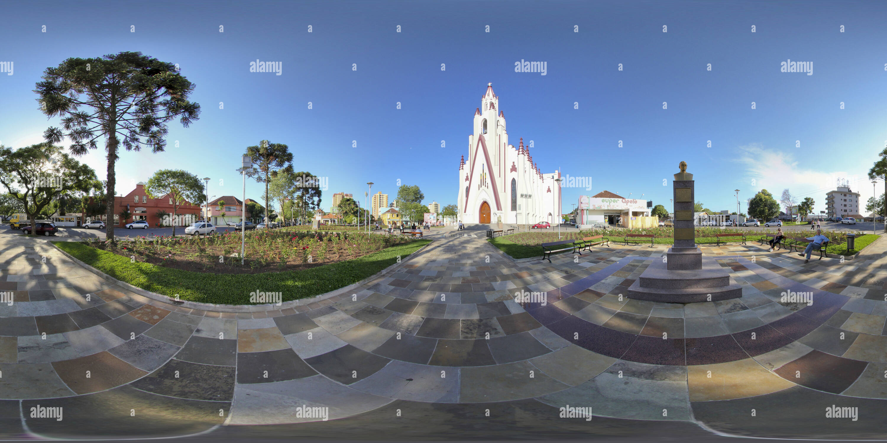 360 degree panoramic view of Matriz Cristo Rei, Bento Gonçalves, RS