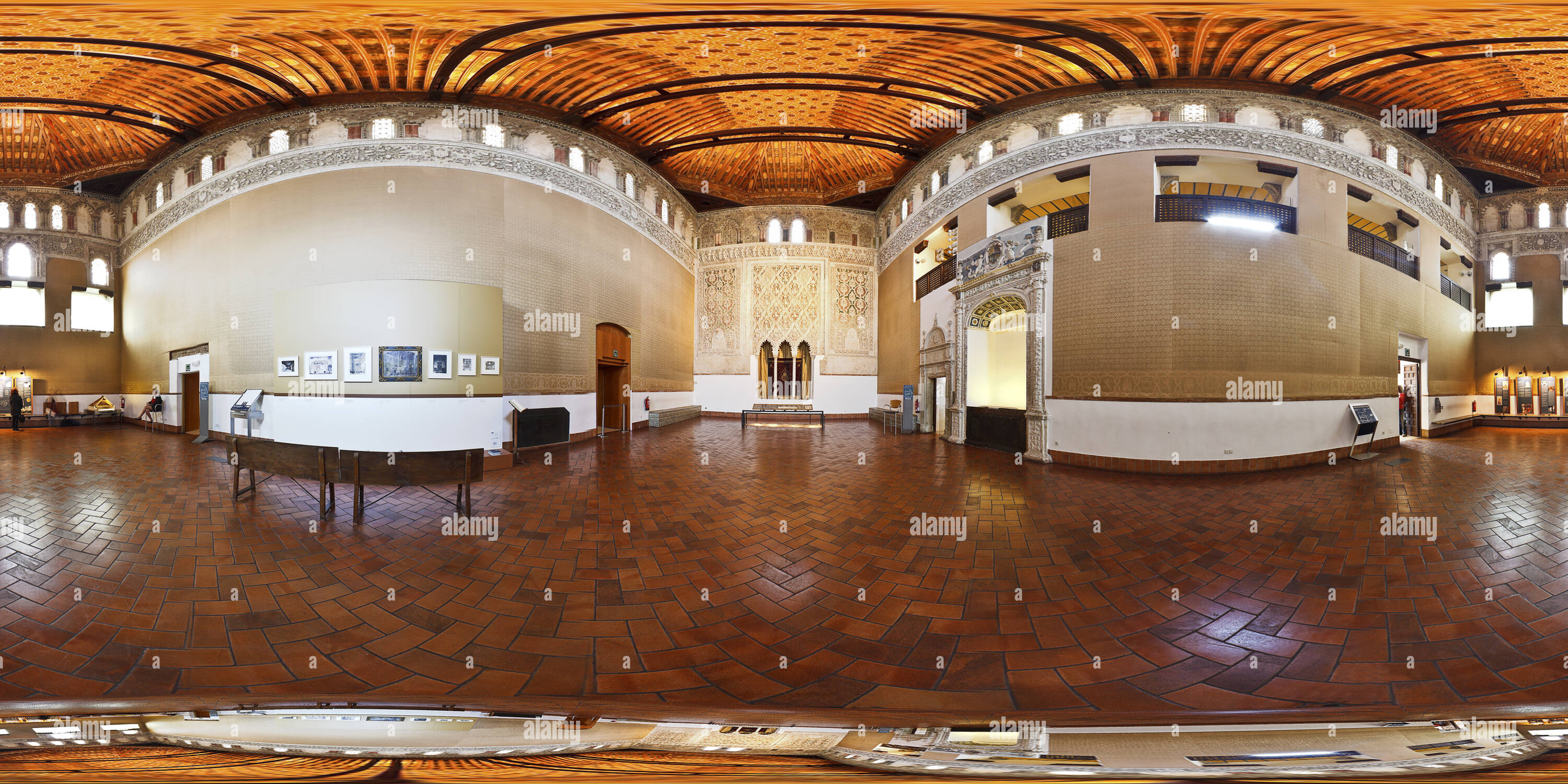 360 degree panoramic view of el transito synagogue in toledo