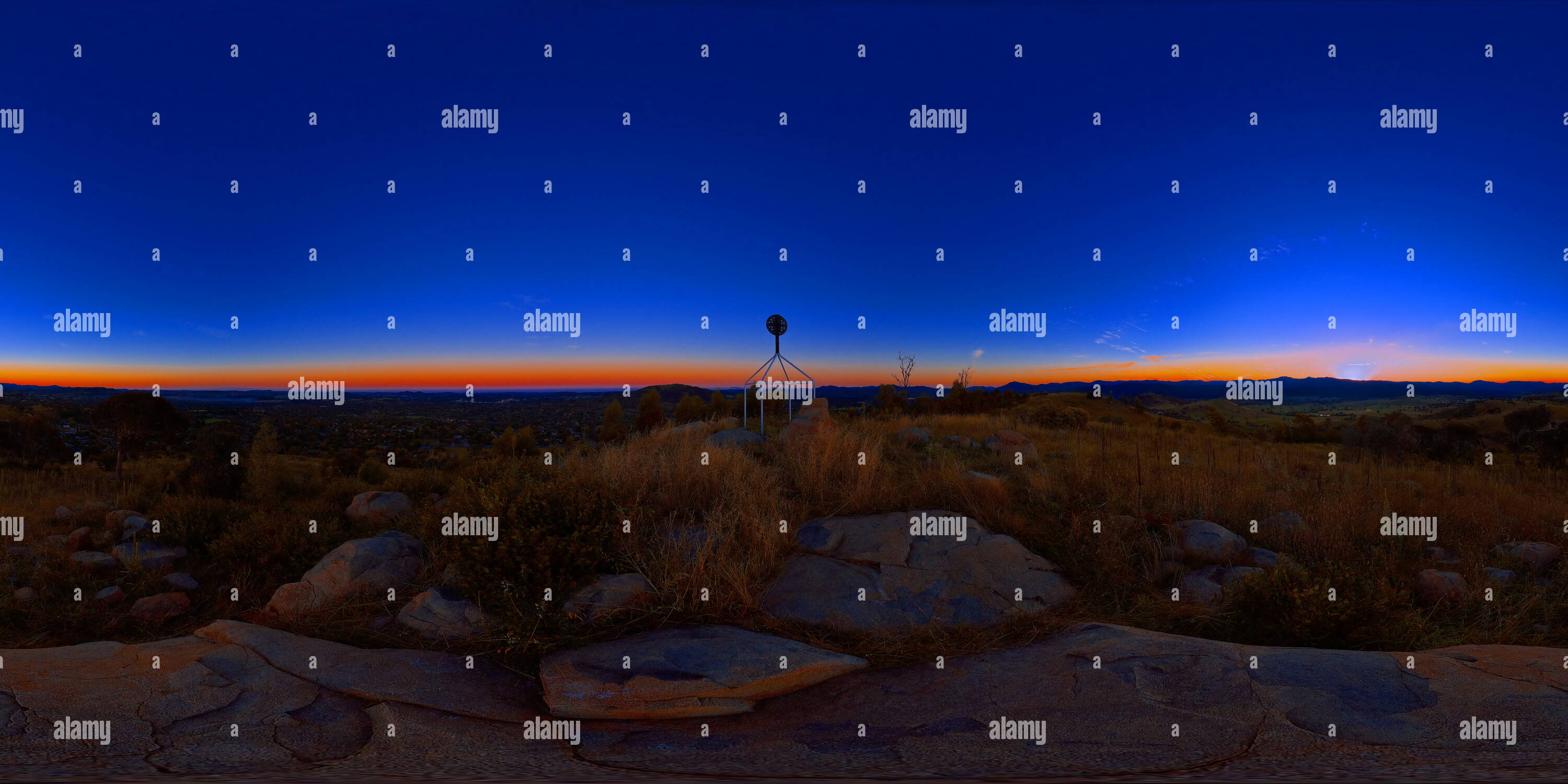 360° view of Canberra Mt Arawang at dusk Alamy