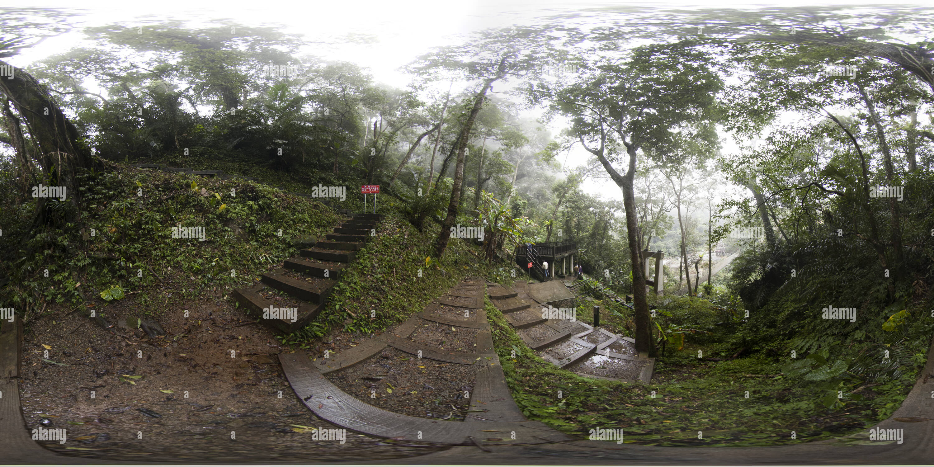 360° view of Foggy mountain path - Alamy