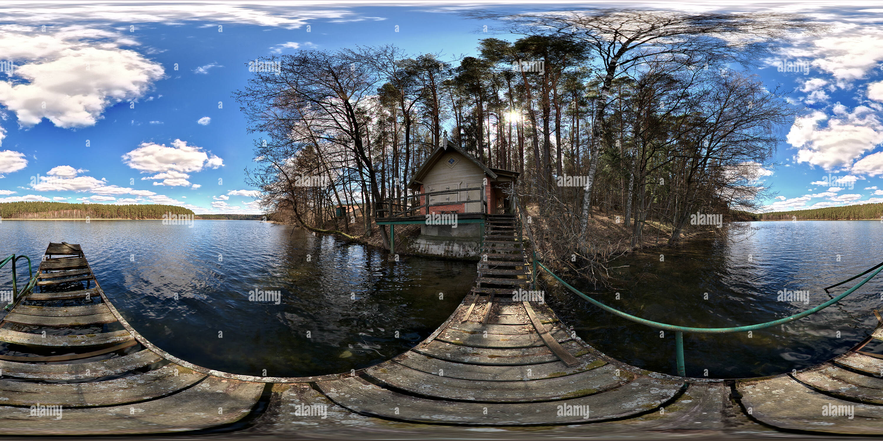 360 degree panoramic view of Lake 'Spindžius'
