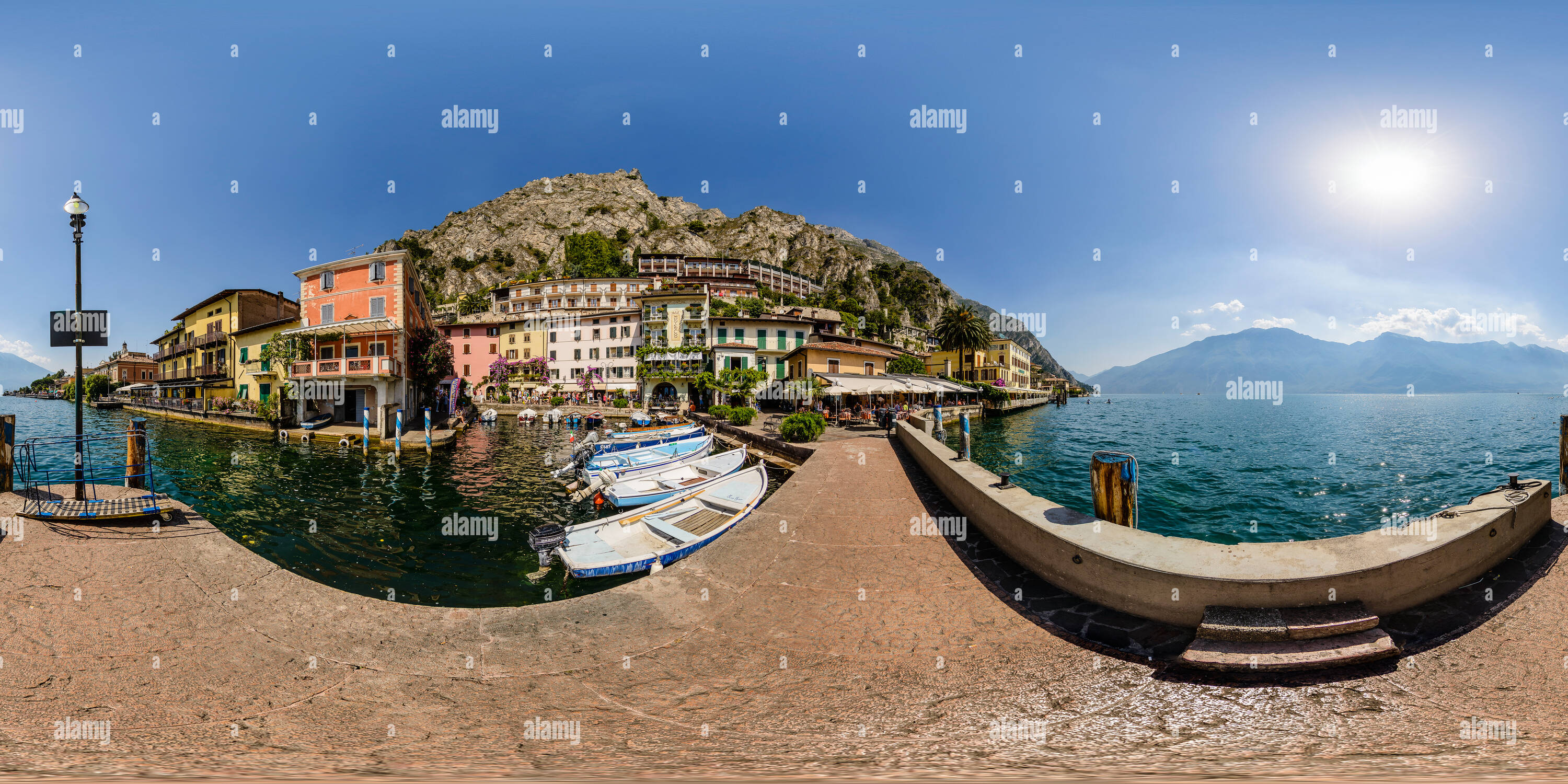 360° view of Limone Sul Garda Porto Vecchio Alamy