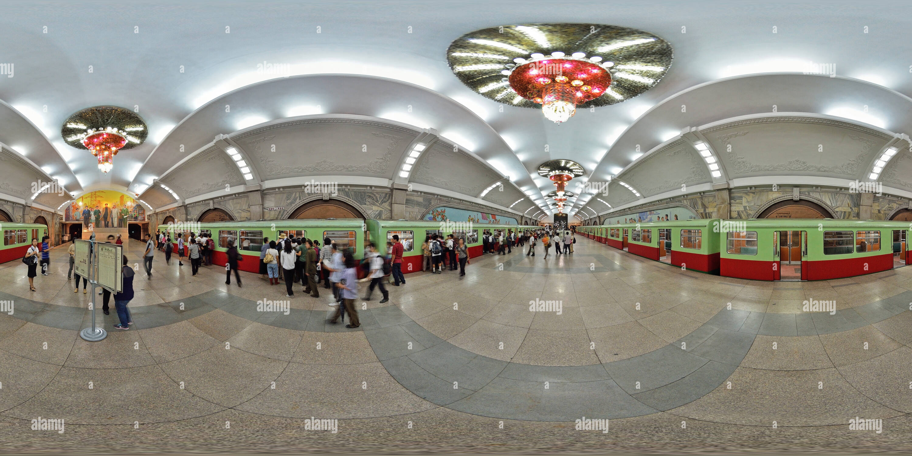 360 degree panoramic view of Pyong Metro - Puhung Station