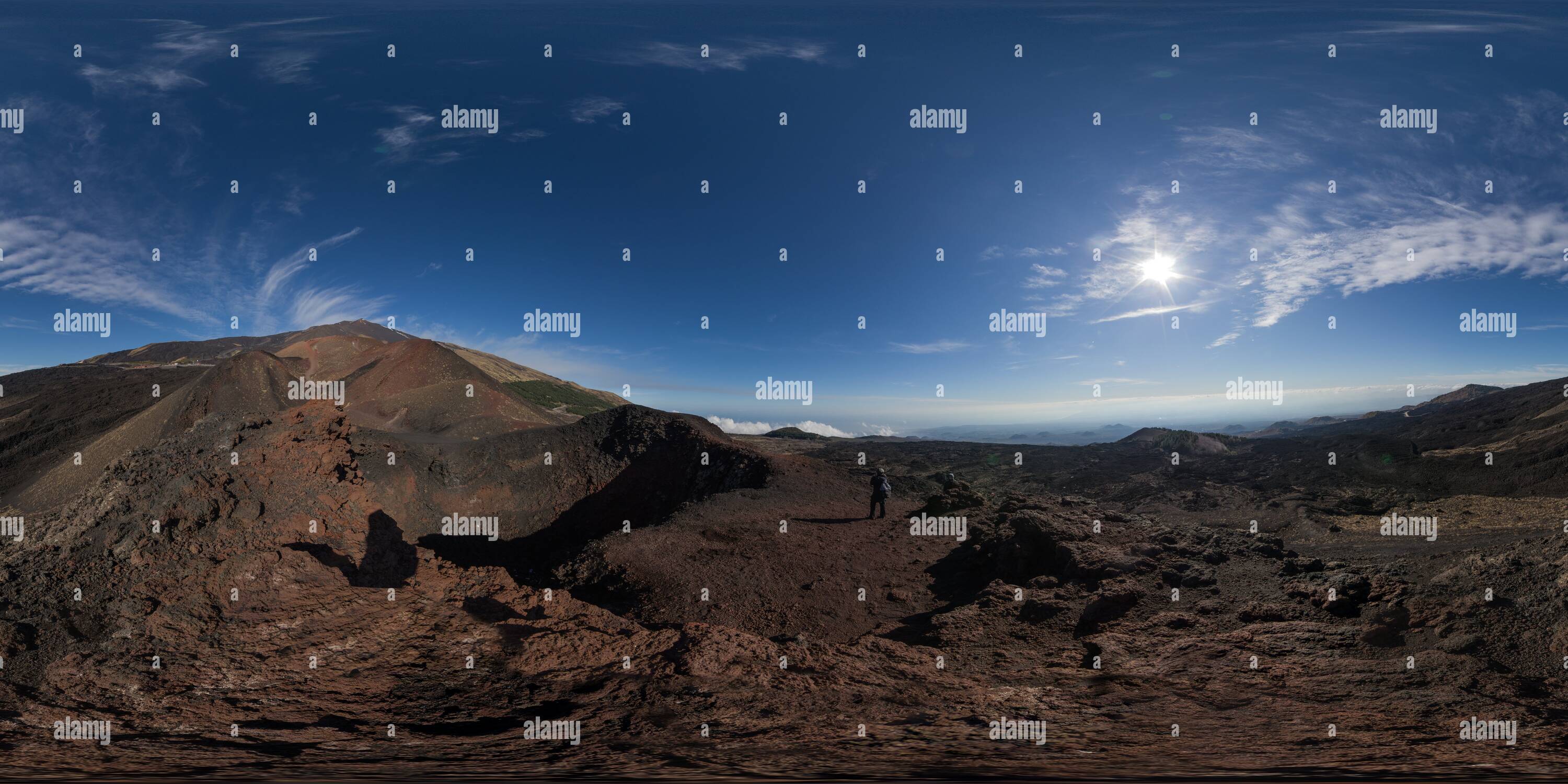 360° view of Crateri Silvestri, Mt Etna - Alamy