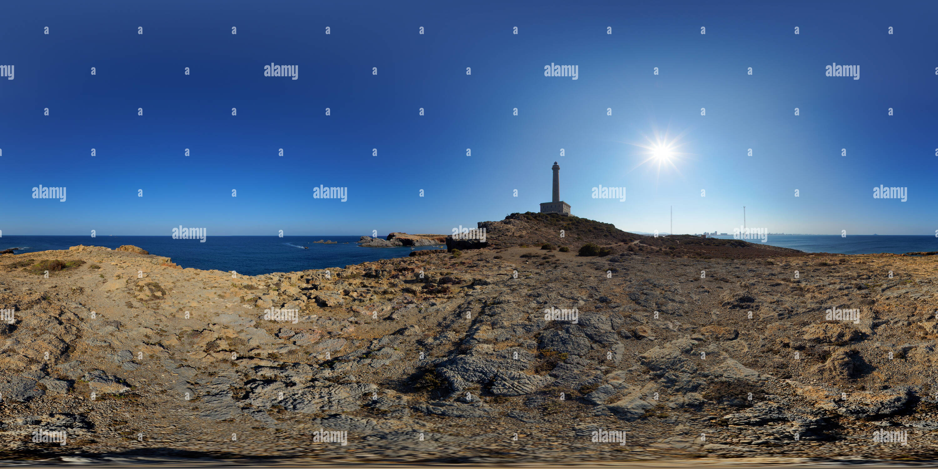 360° view of Lighthouse Capo de Palos Alamy