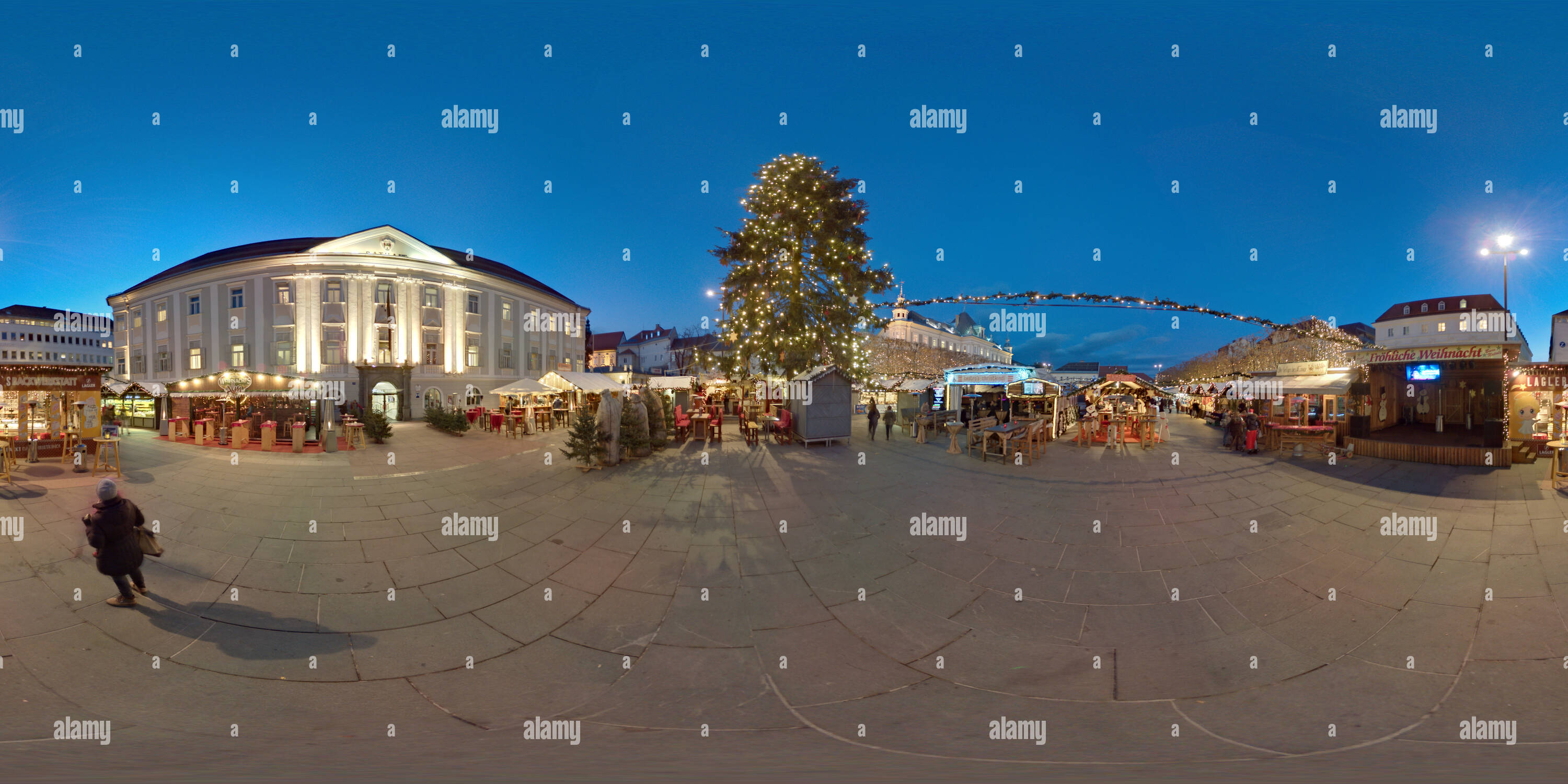 360 degree panoramic view of Christmas Market in Klagenfurt 2017