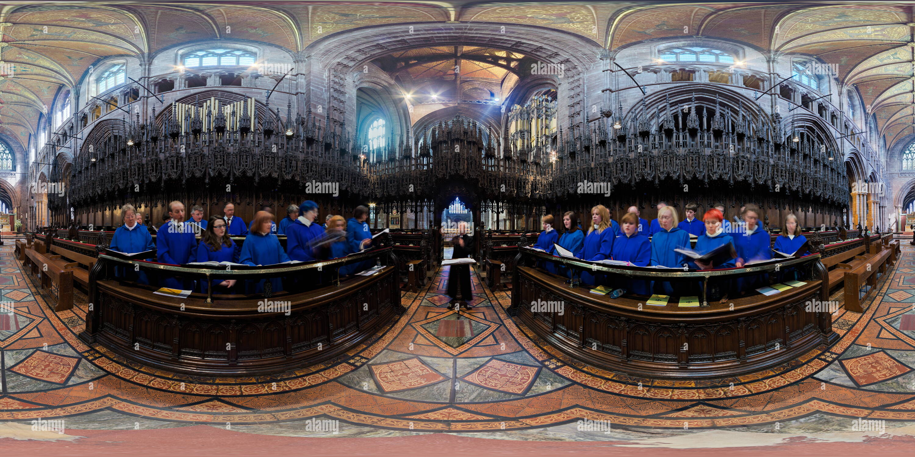 360 degree panoramic view of Chester Cathedral, England