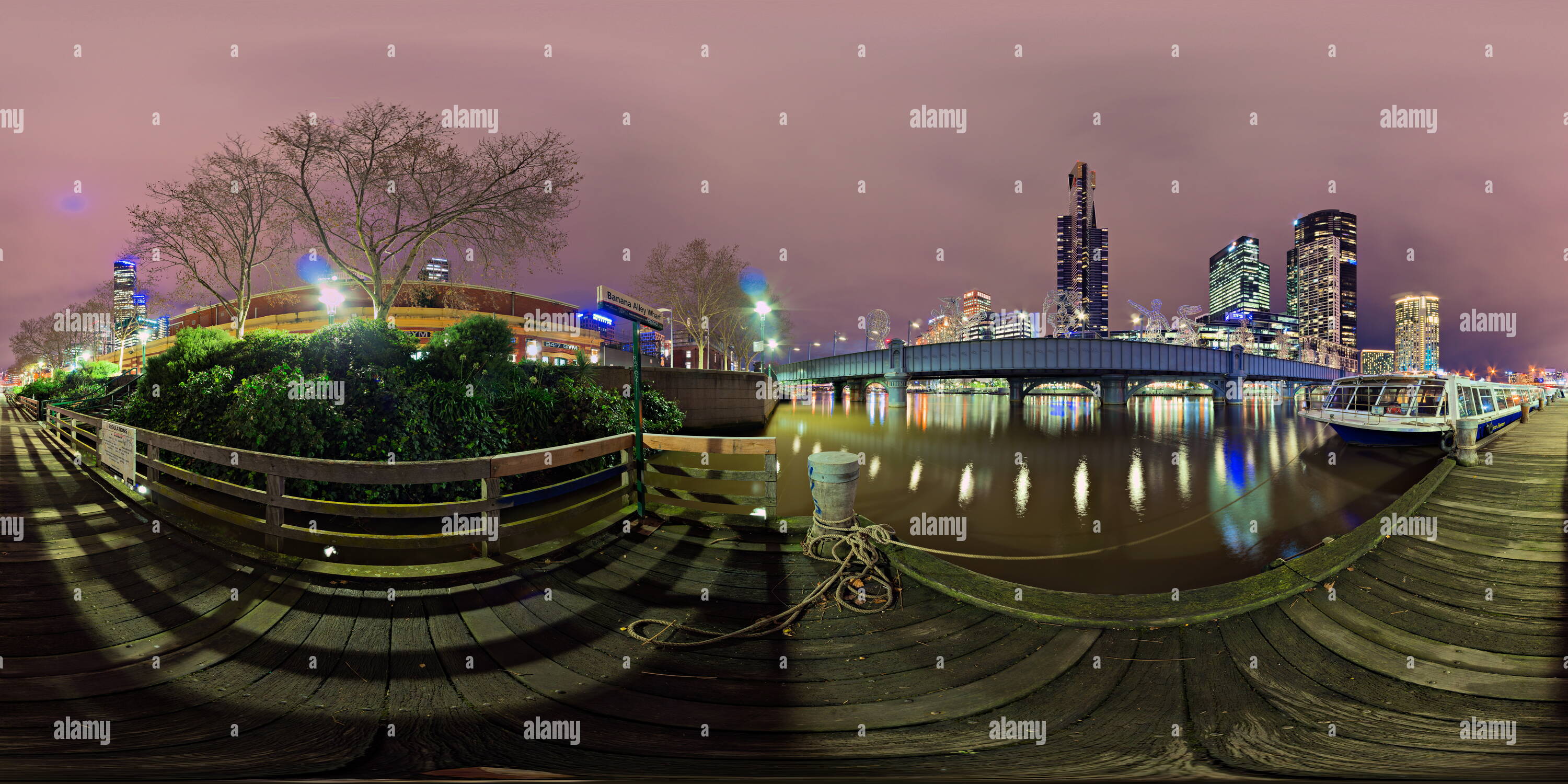 360° view of Banana Alley Wharf, Melbourne Alamy
