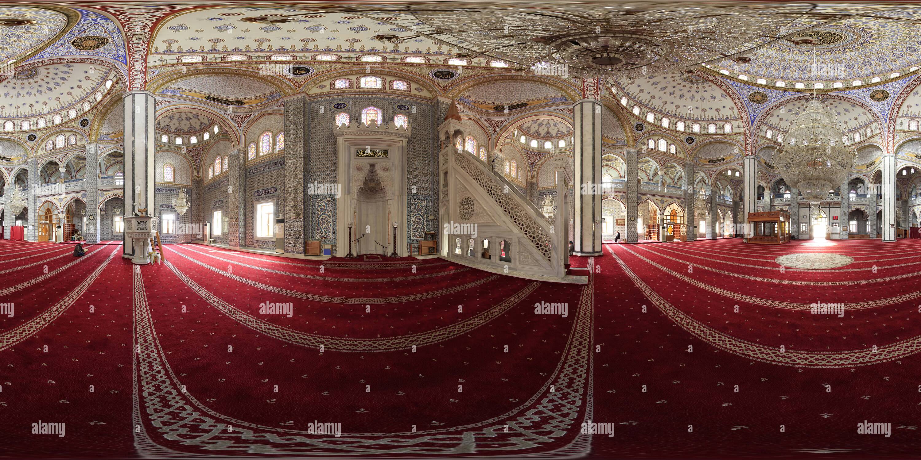 360 degree panoramic view of Gazi Orhan Bey Mosque-Orhangazi