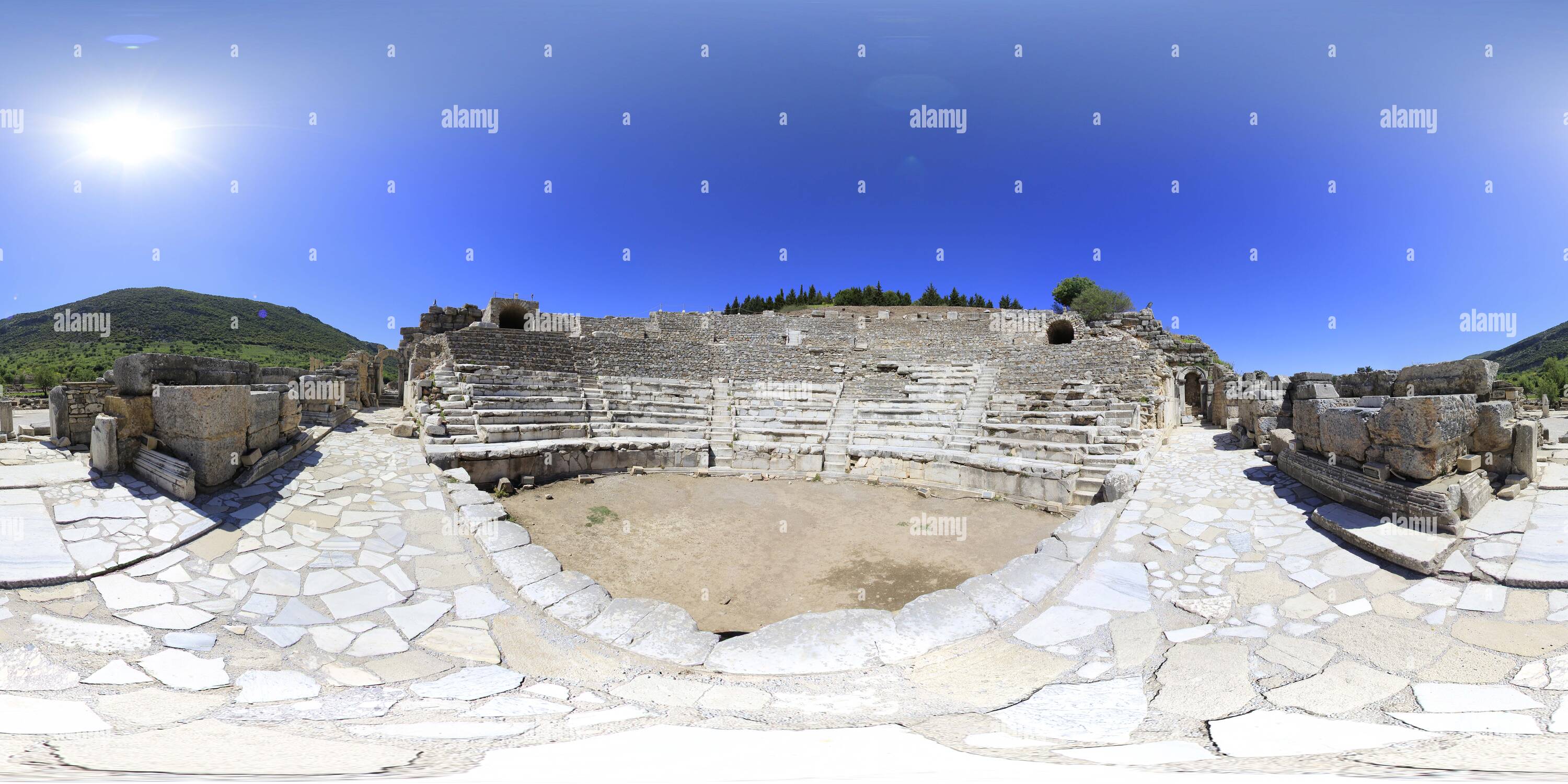 360° view of Ephesus Odion Theater Alamy