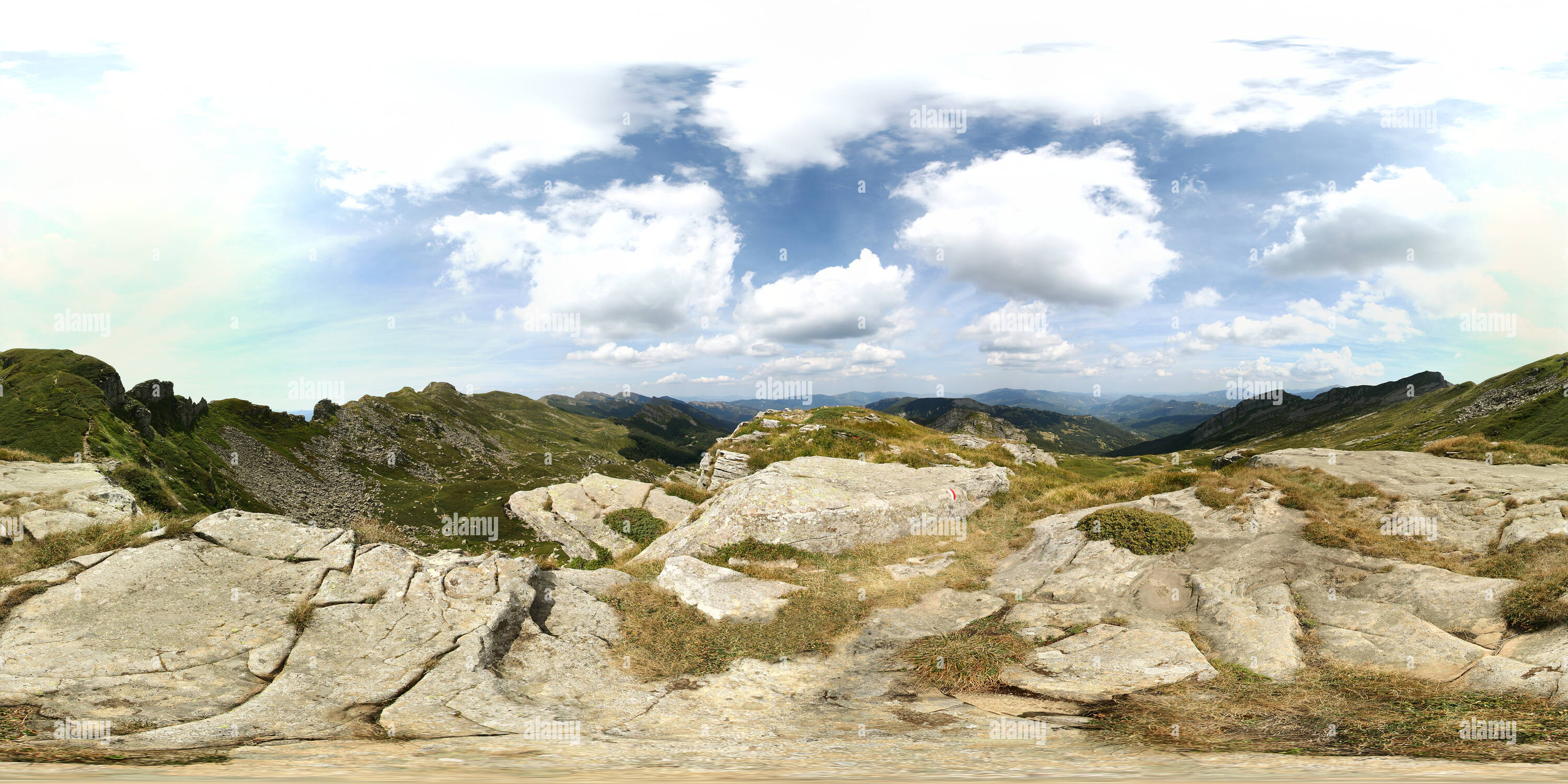 360 degree panoramic view of View from path on the appennino Tosco-Emiliano national park