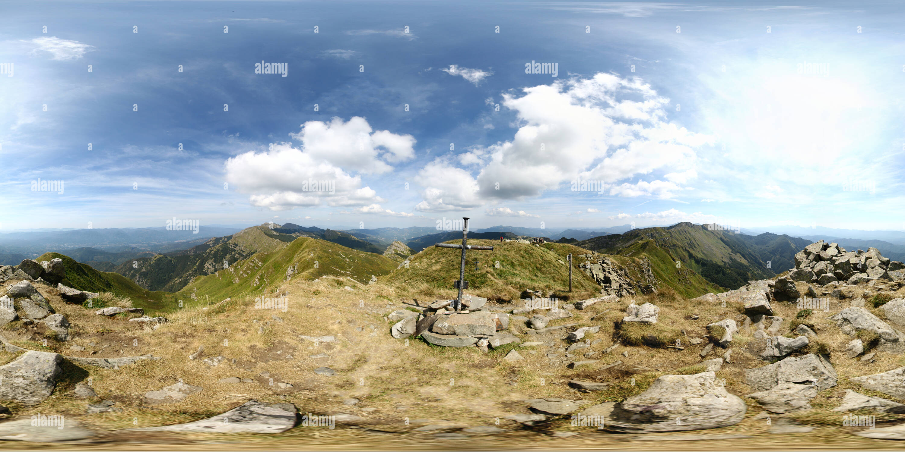 360 degree panoramic view of Monte Matto Appennino Tosco Emiliano National Park