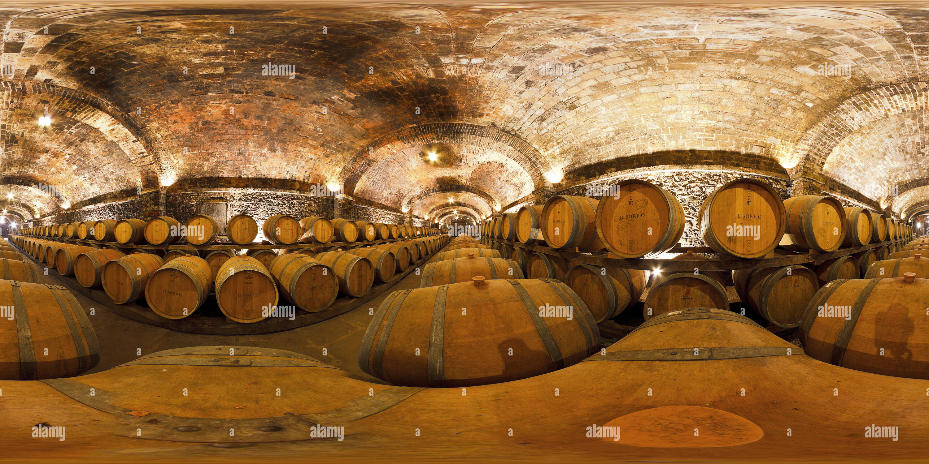 360 degree panoramic view of il borro wine cellar