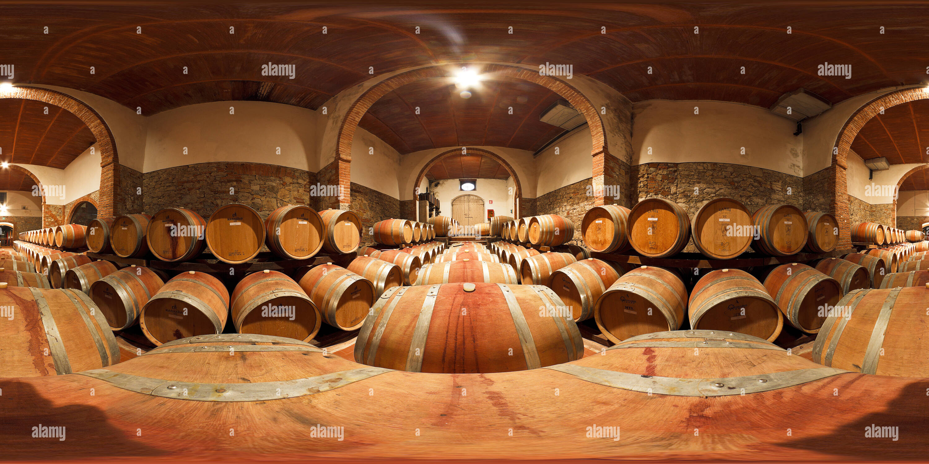360° view of san felice wine cellar in tuscany Alamy