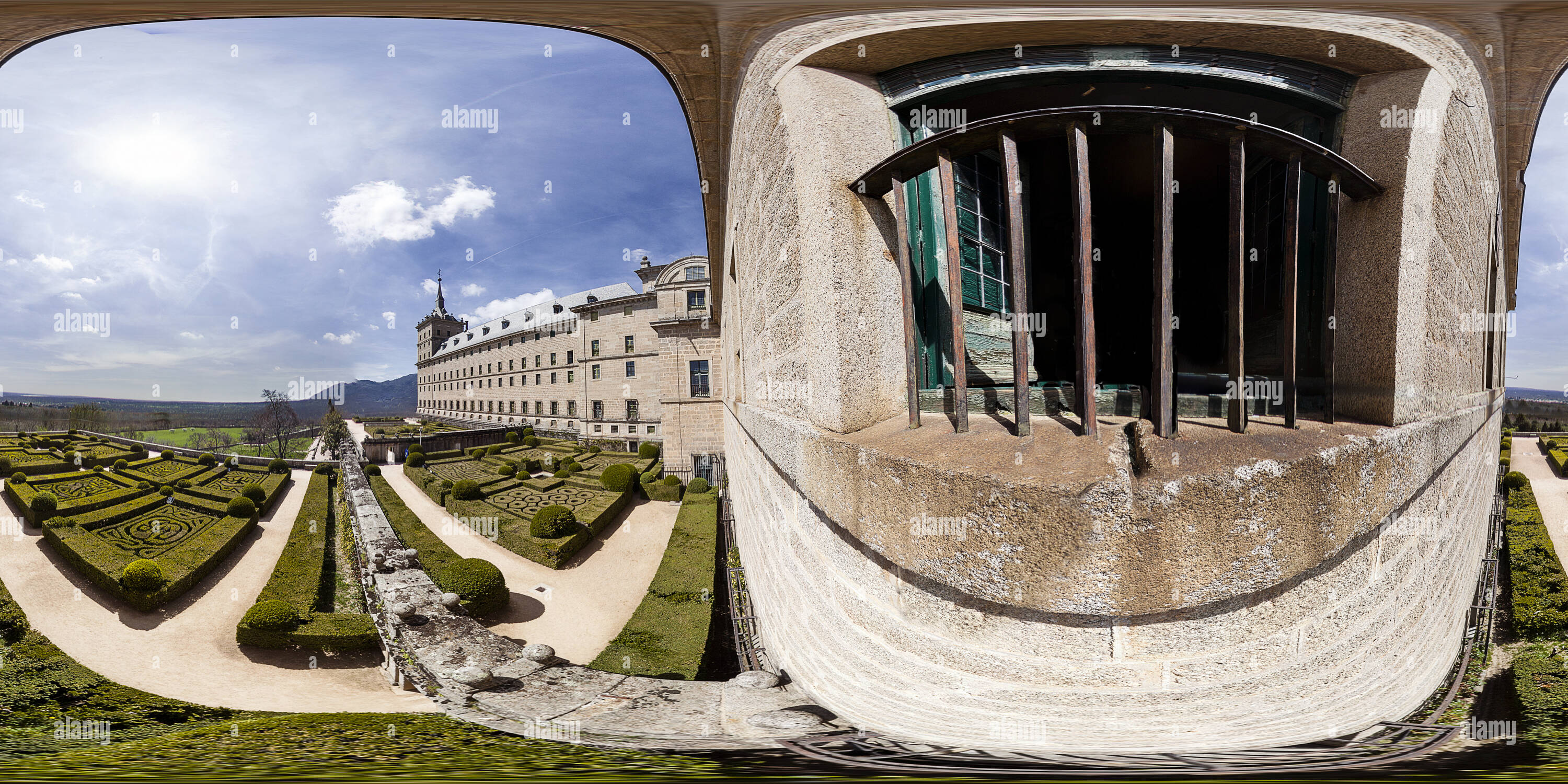 360° View Of Gardens In Royal Seat Of San Lorenzo De El Escorial - Alamy