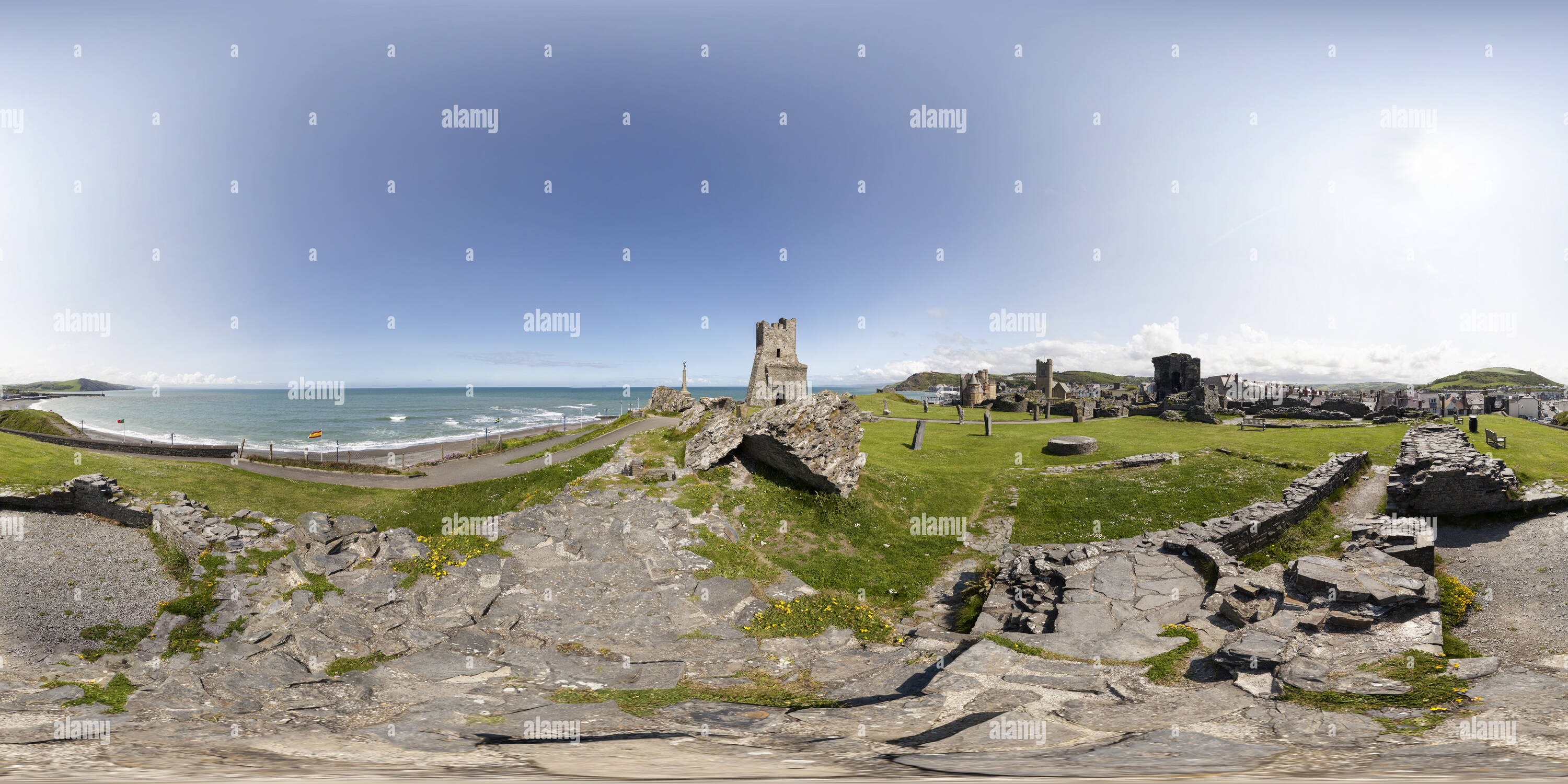 360° view of Castle. Aberystwyth. Wales. UK Alamy