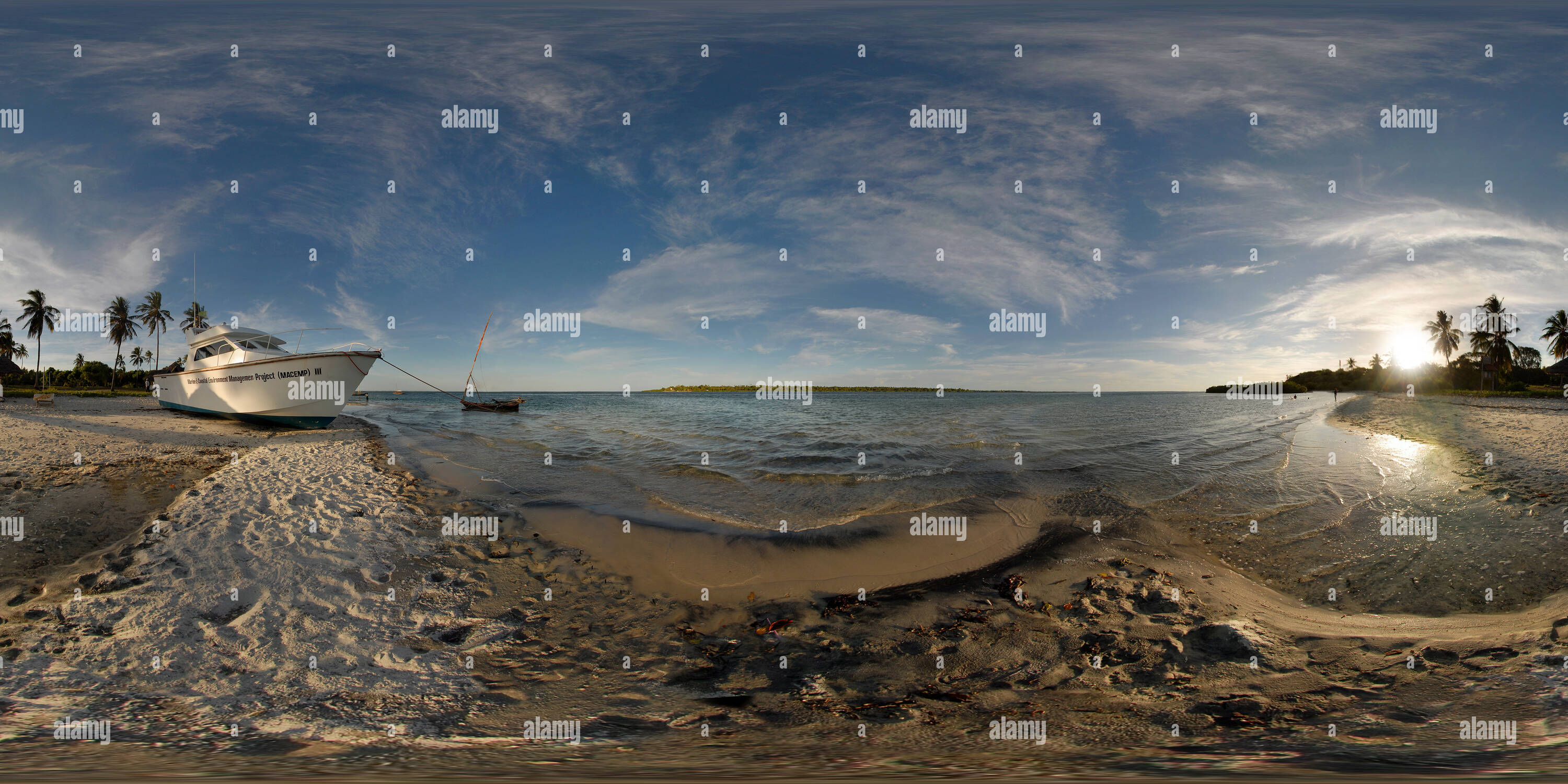 360 degree panoramic view of Chole Bay, Mafia Island, Tanzania