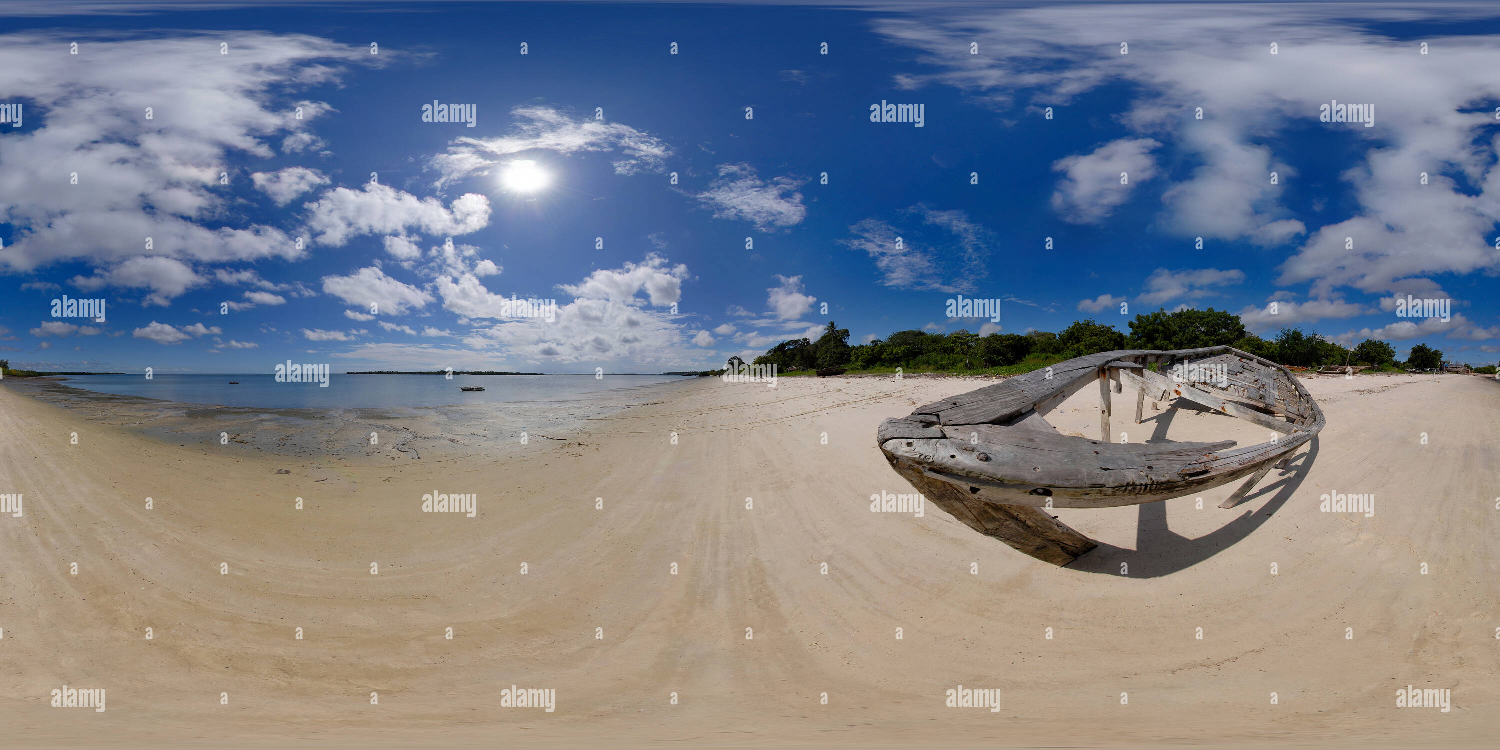 360 degree panoramic view of Deserted Dhow, Lazy Lagoon, Bagamoyo