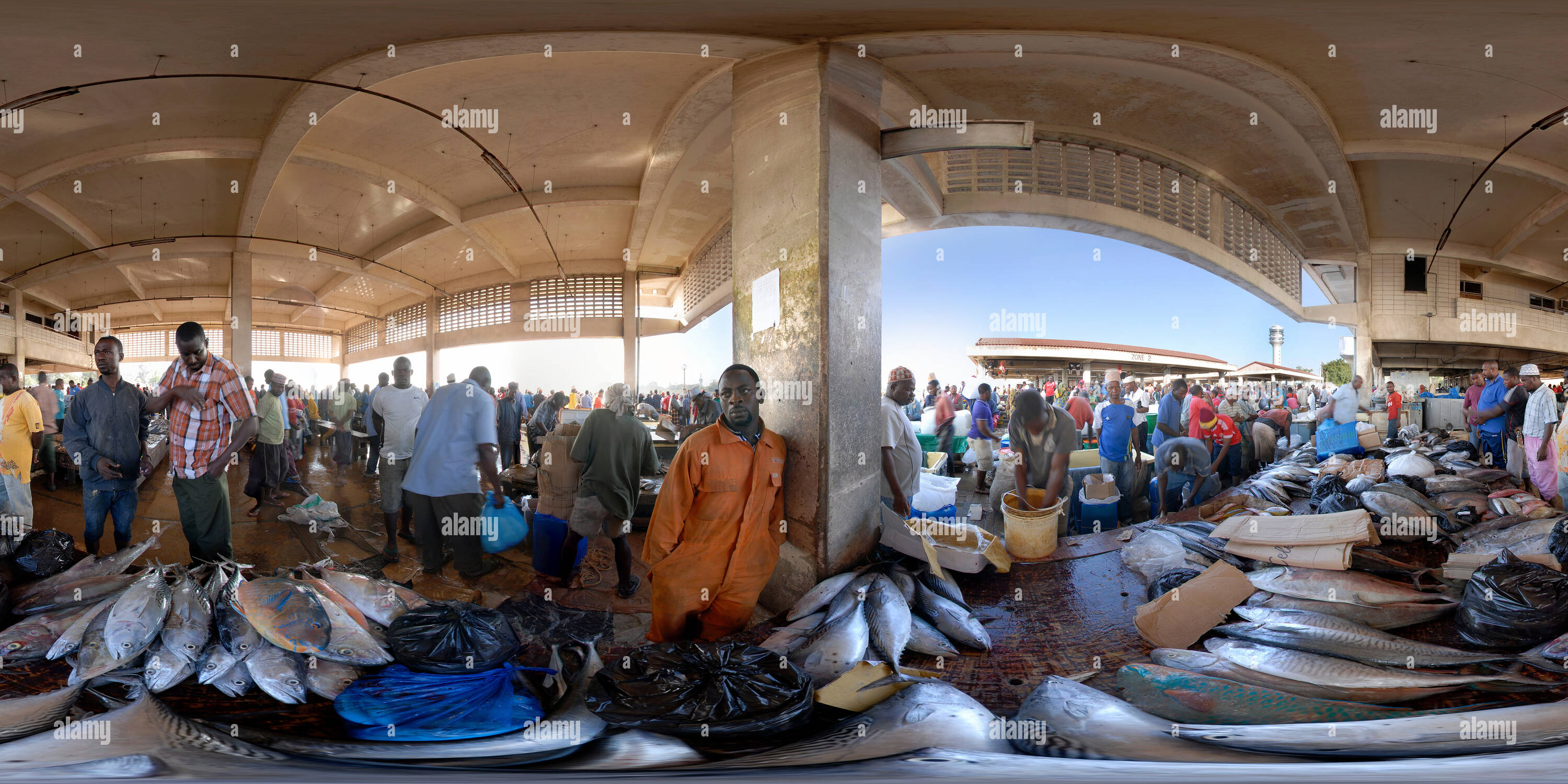 360° view of Mzizima Fish Market, Dar es Salaam Alamy