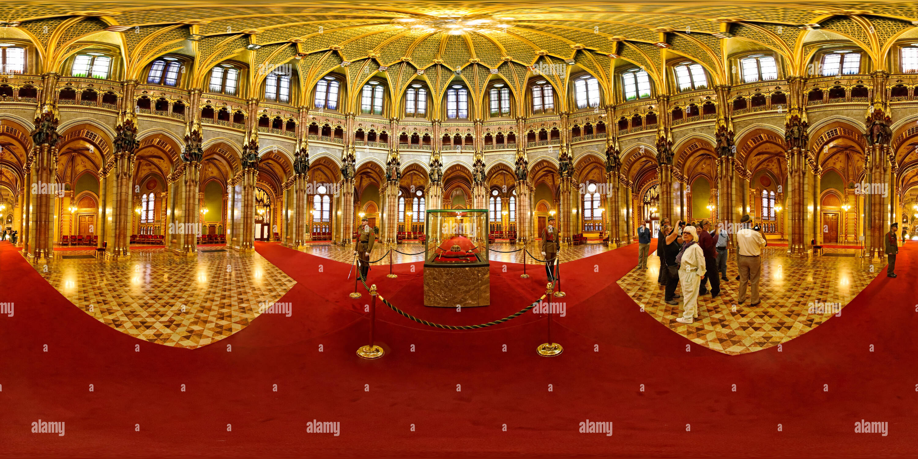 360 degree panoramic view of Hungarian Parliament Building, Budapest, Hungary