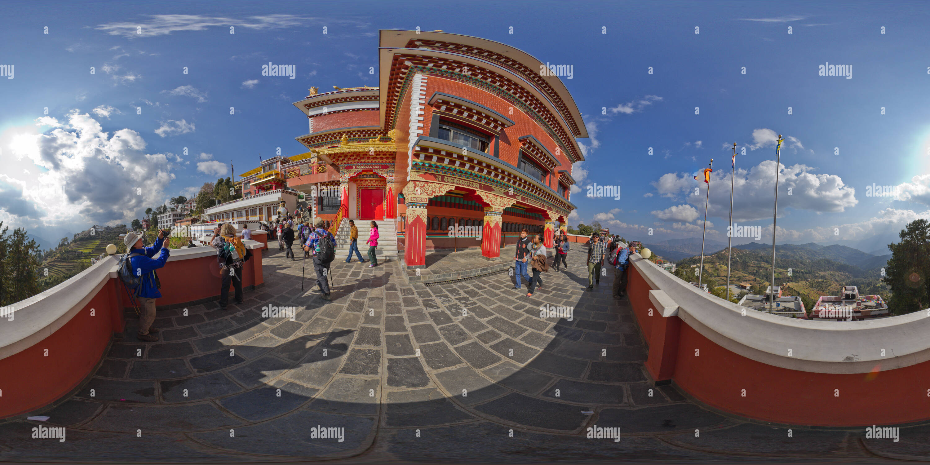 360° view of Thrangu Tashi Choling monastery main building Alamy