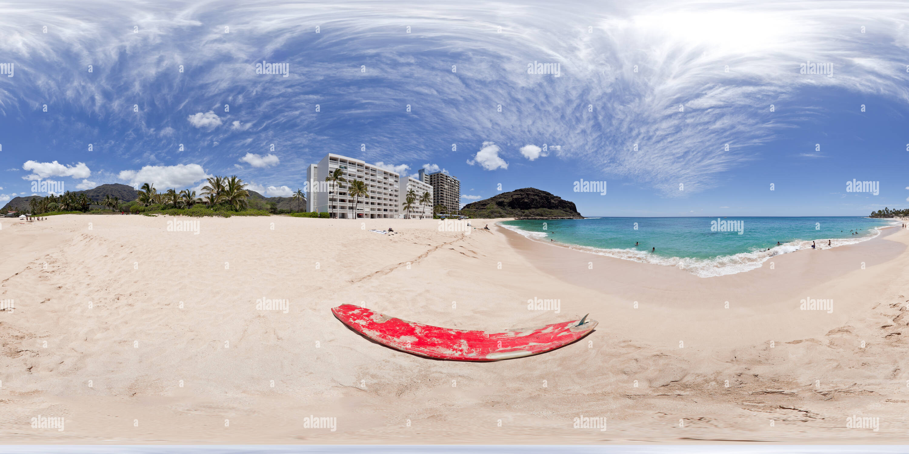 360° view of Beach at Makaha - Alamy 