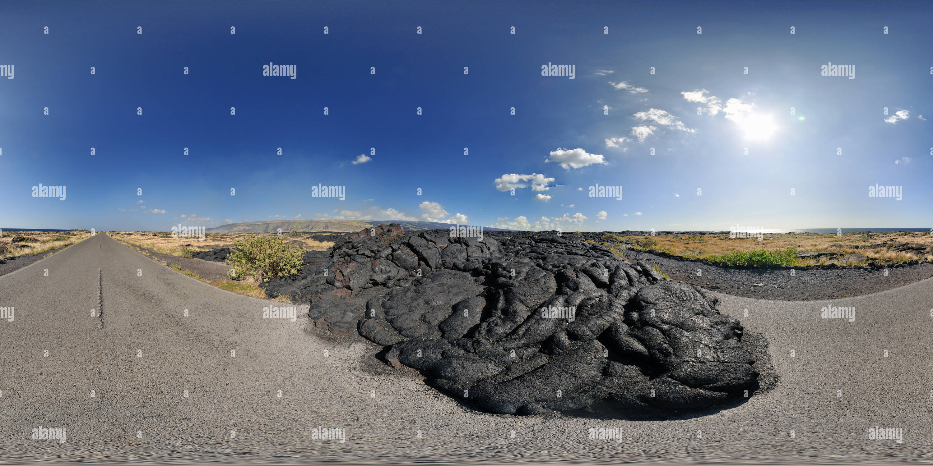 360 degree panoramic view of Lava Flow on Chain Of Craters Road, Big Island, Hawaii, 2824