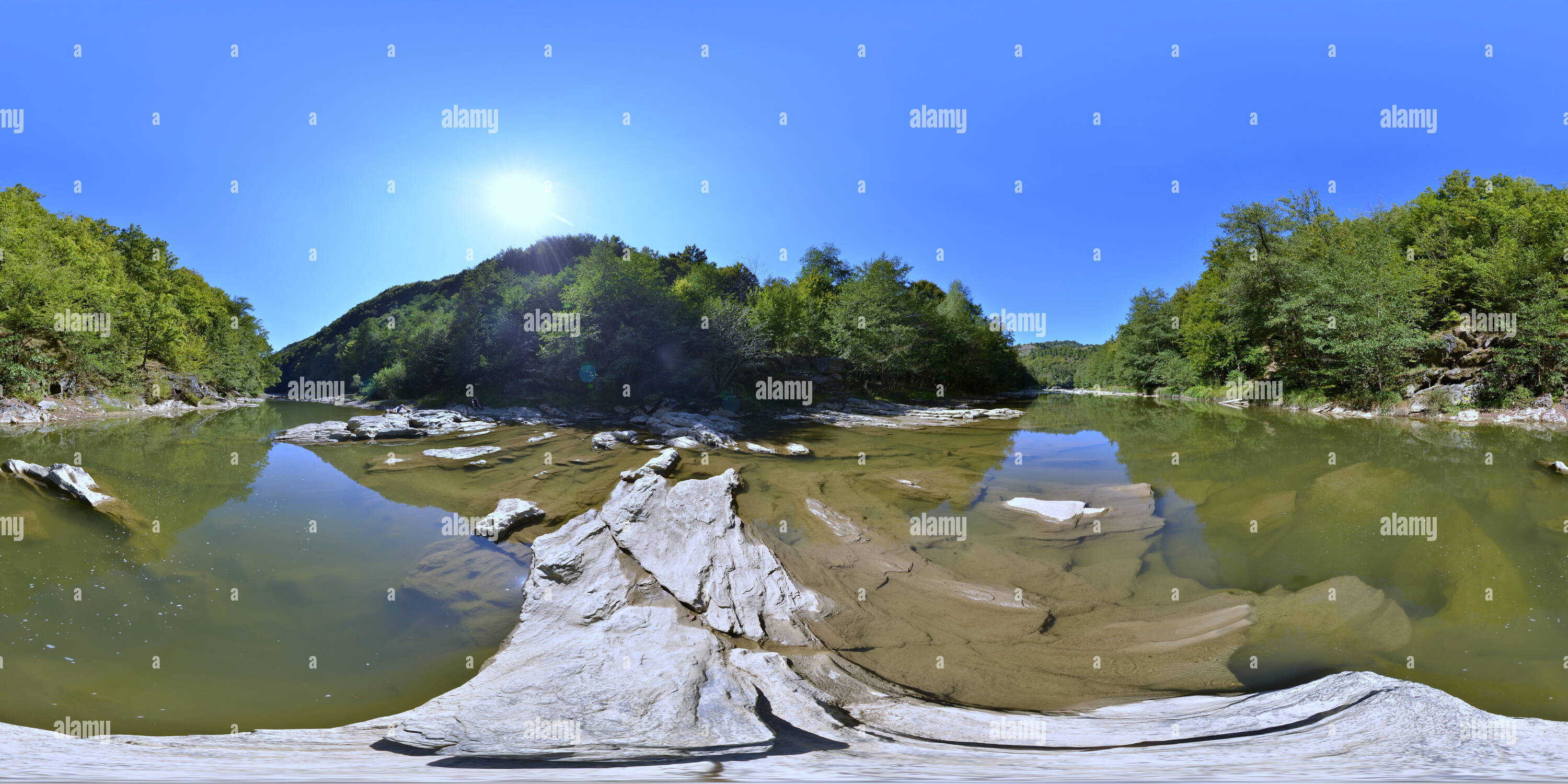 360° view of Lapus River at Berchezoaia, Romania Alamy