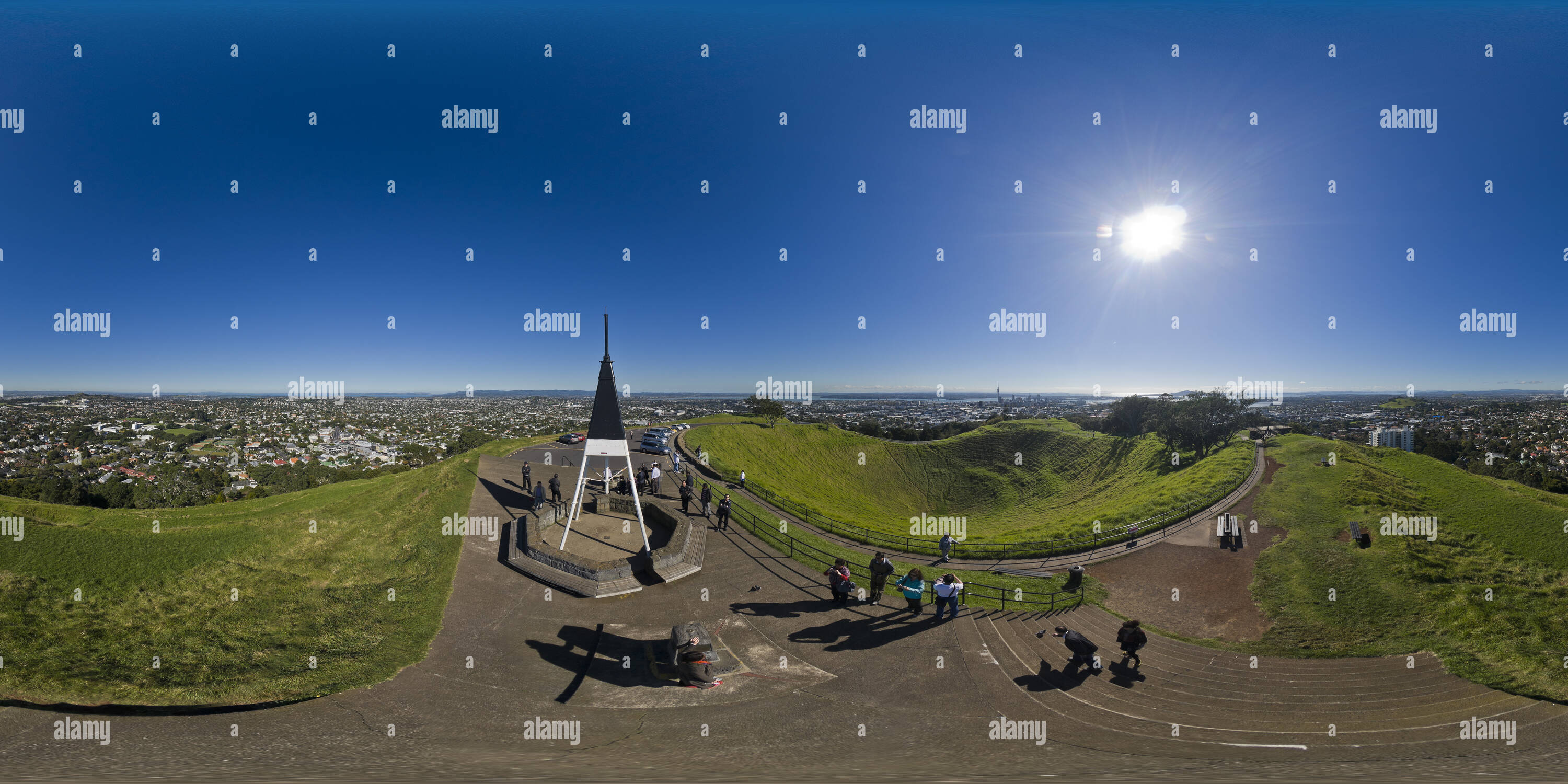 360° view of Mount Eden Panoramic Views of Auckland Alamy