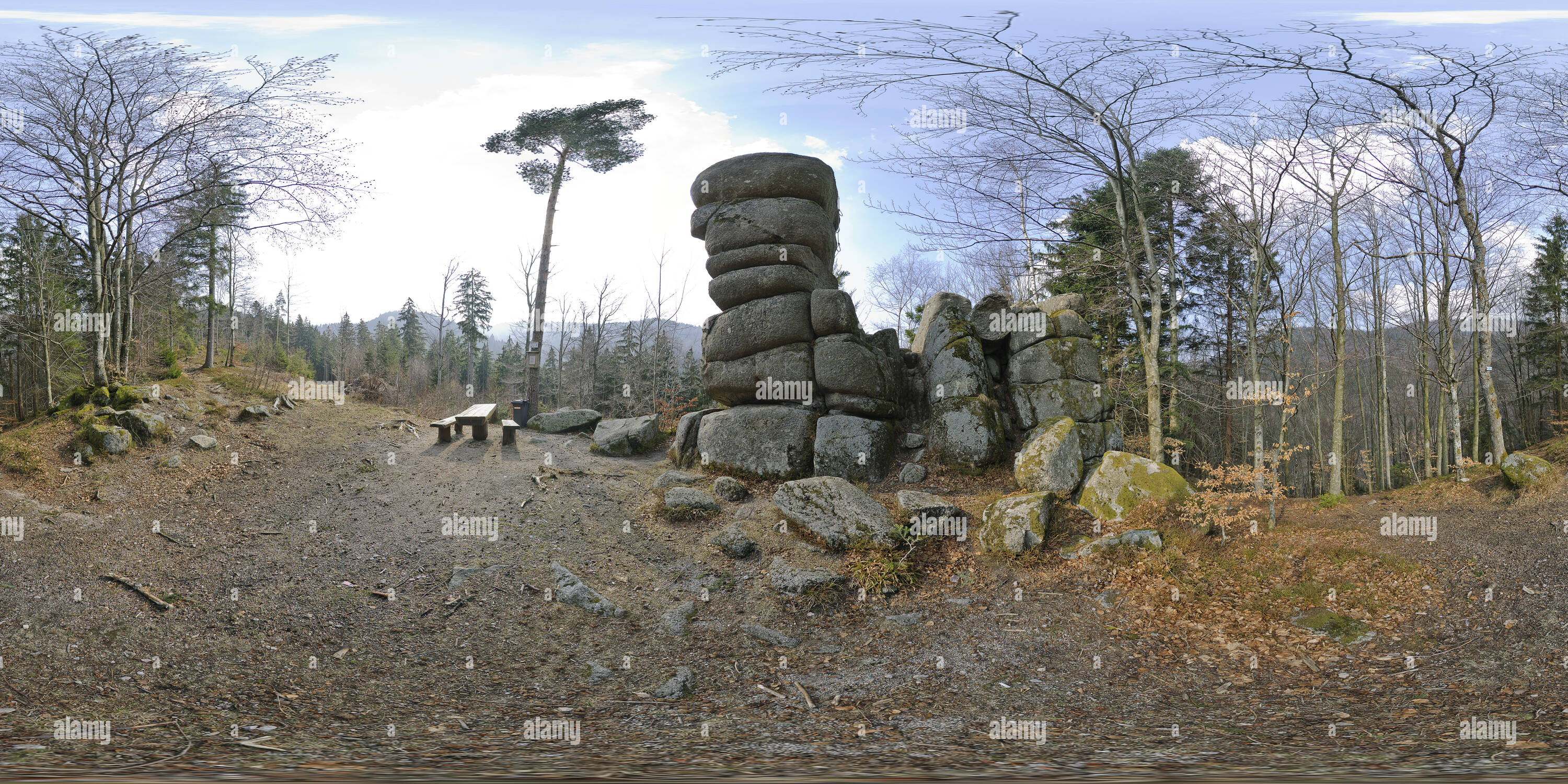 360° view of Seven Rocks - Yach - Valley of the Elz - Black Forest ...