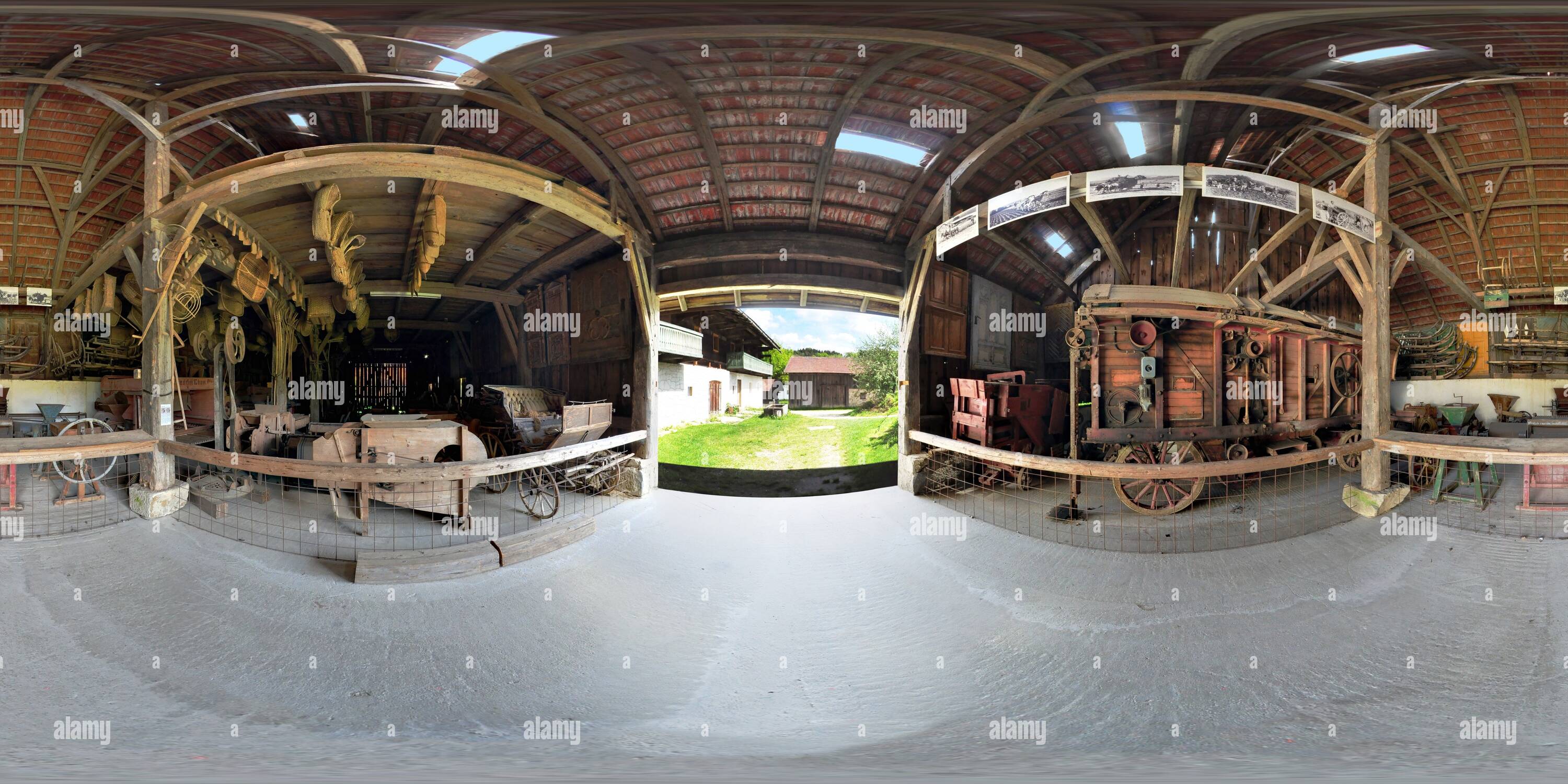 360 degree panoramic view of Museums Dorf Bayr. Wald - Groß Geräte Scheune